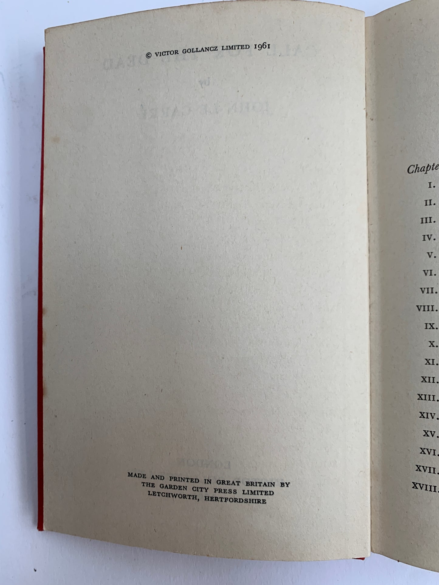 Call for the Dead - John le Carré - First Edition, Gollancz 1961