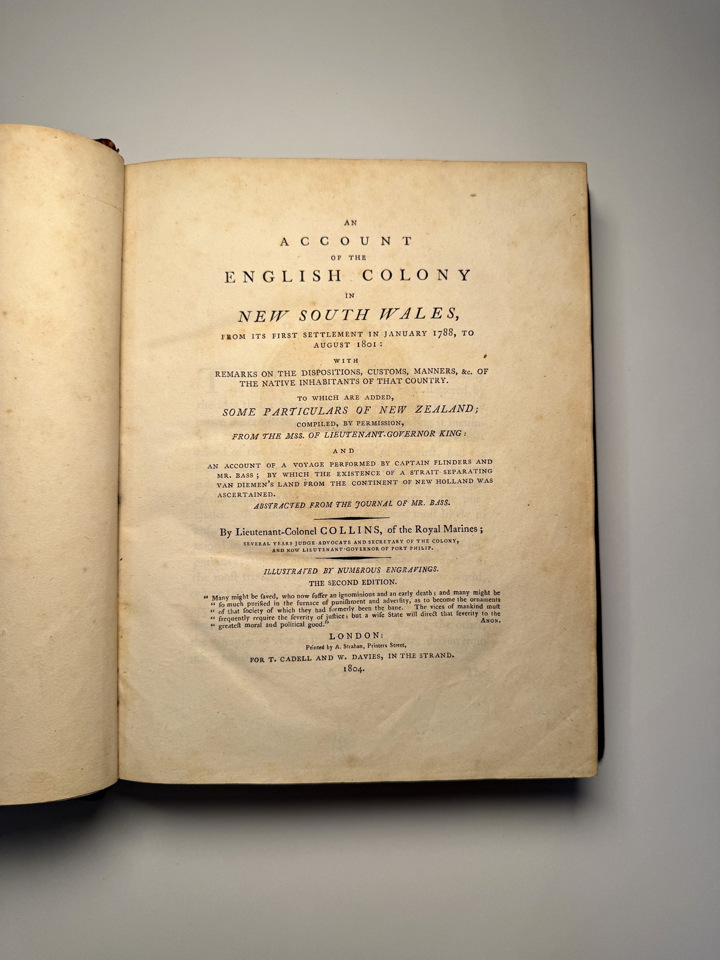 An Account of the English Colony in New South Wales | 1798 - 1804, first edition of the earliest historical account of Australian settlement