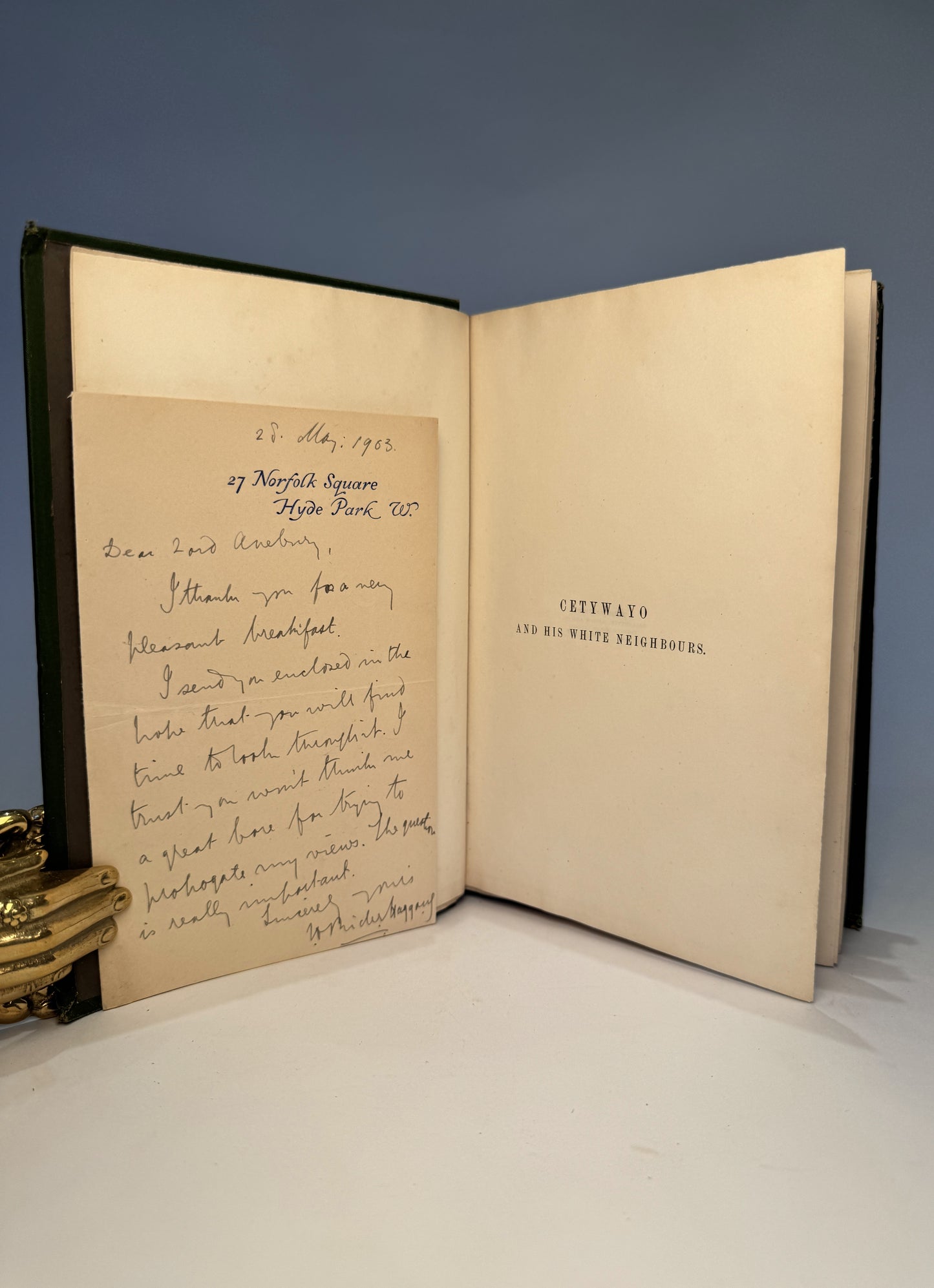 Cetywayo & His White Neighbours by H. Rider Haggard with Author's Letter to Lord Avebury
