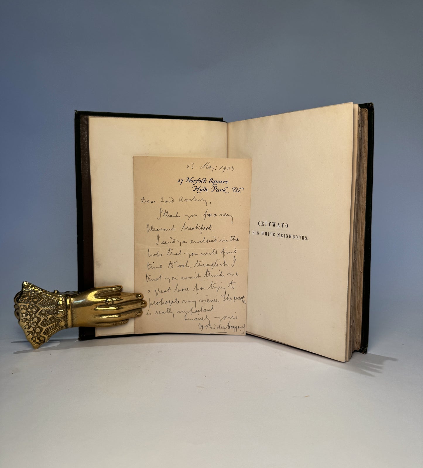 Cetywayo & His White Neighbours by H. Rider Haggard with Author's Letter to Lord Avebury