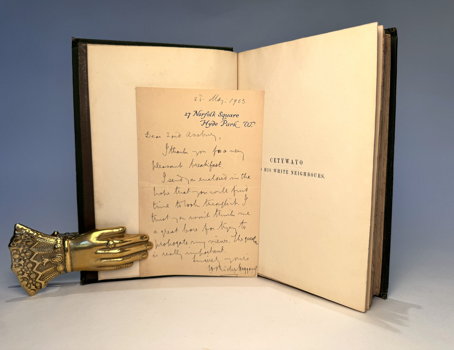 Cetywayo & His White Neighbours by H. Rider Haggard with Author's Letter to Lord Avebury