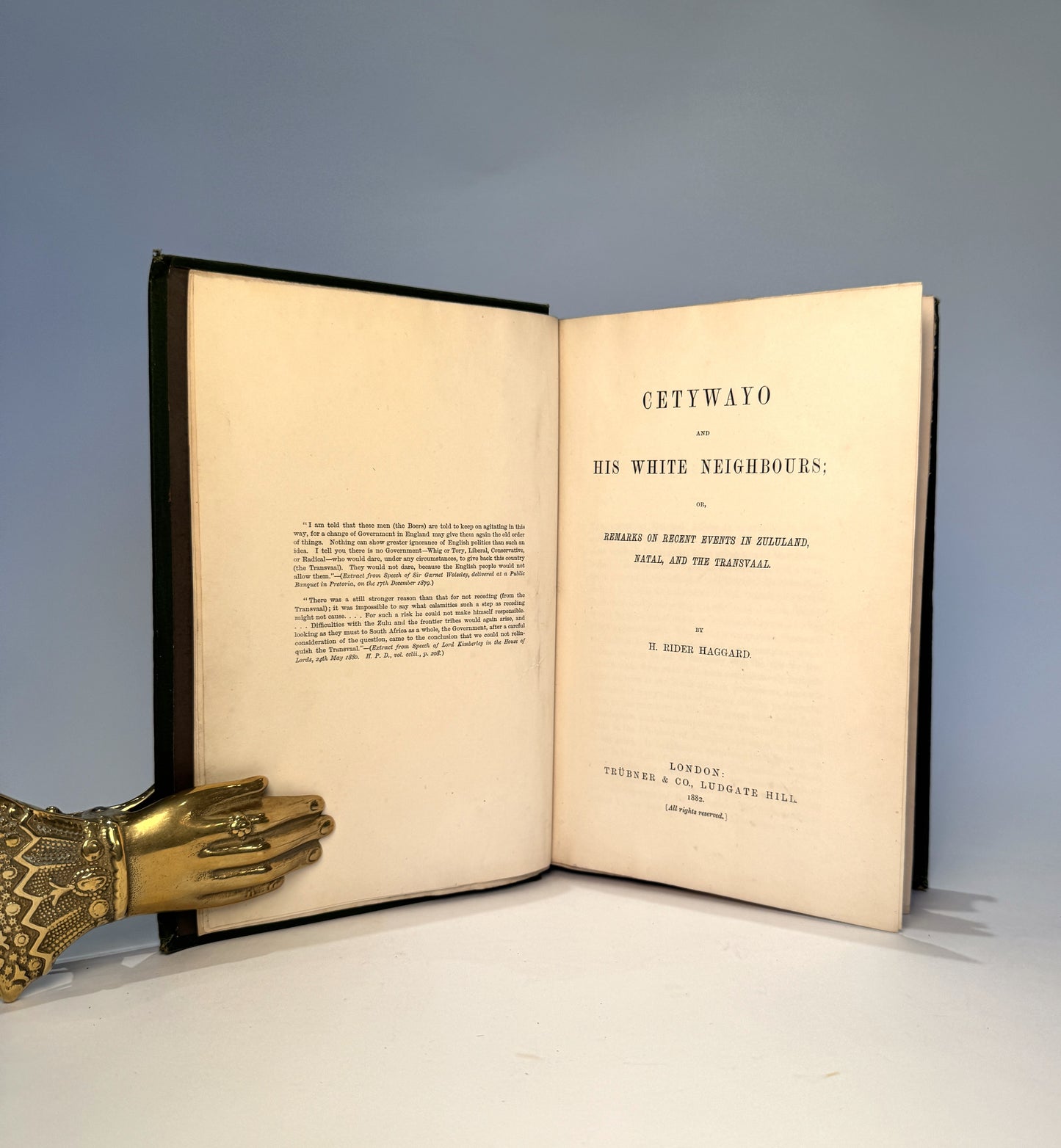 Cetywayo & His White Neighbours by H. Rider Haggard with Author's Letter to Lord Avebury