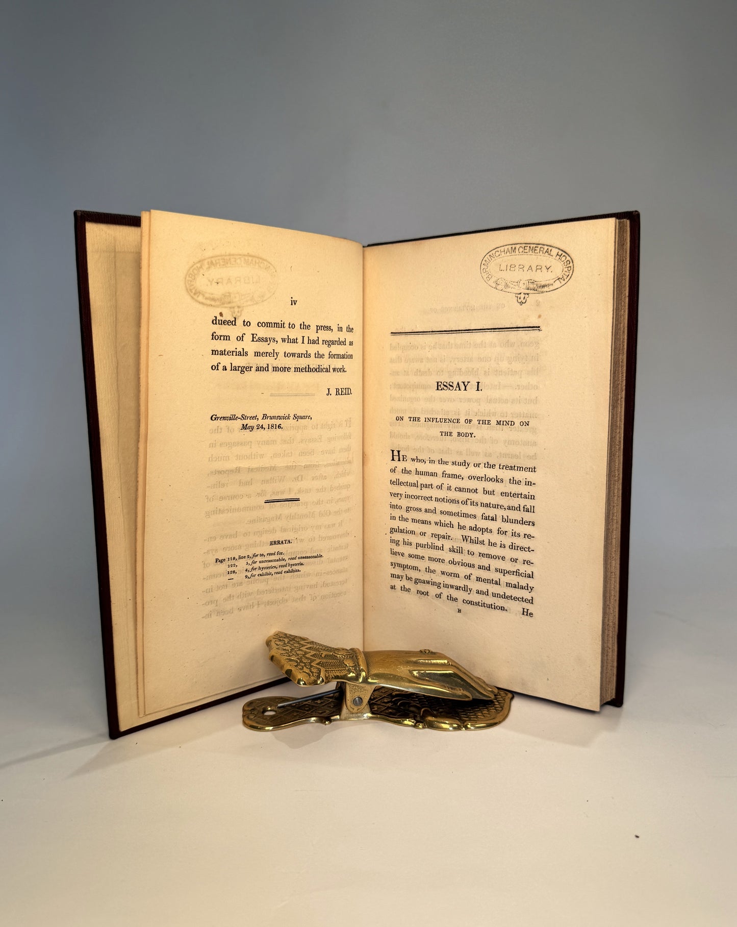 John Reid's 'Essays on Insanity, Hypochondriasis, and other Nervous Affections' 1816