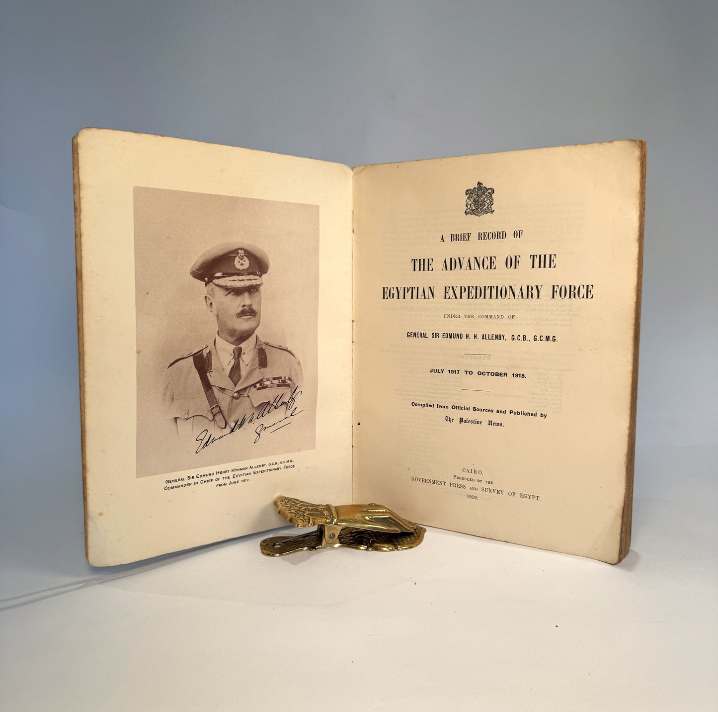 T.E. Lawrence (Contributor). A Brief Record of The Advance of the Egyptian Expeditionary Force under the Command of General Sir Edmund H.H. Allenby. July 1917 to October 1918