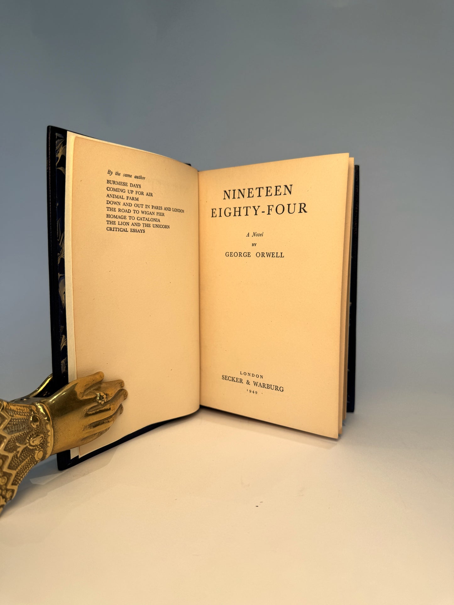 Nineteen Eighty Four by George Orwell in Luxurious Navy Morocco Design Binding