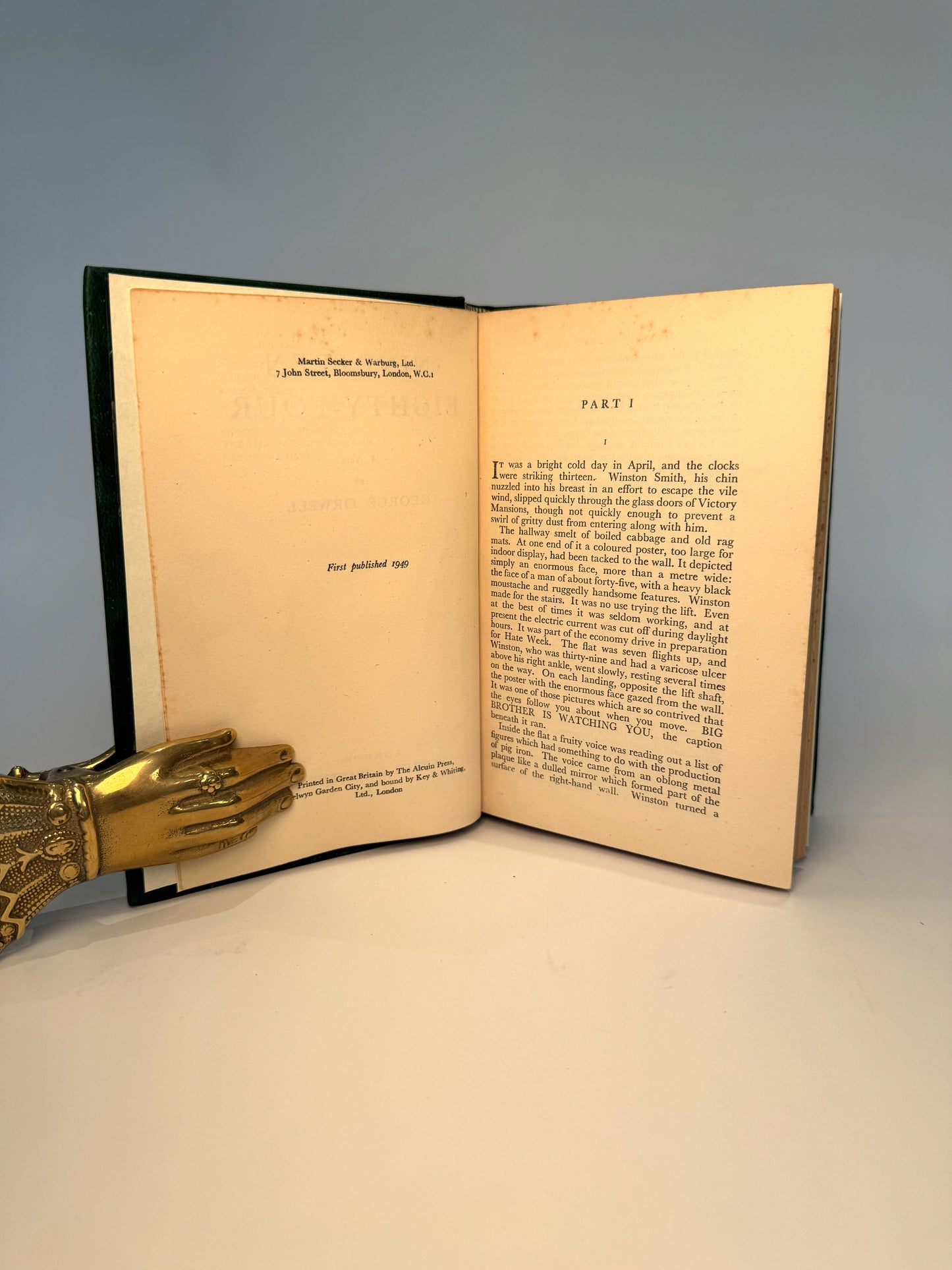 Nineteen Eighty Four by George Orwell in Luxurious Royal Green Morocco Design Binding