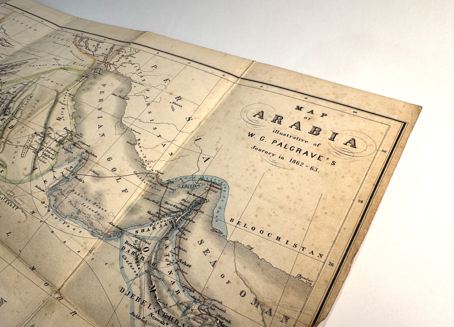 Narrative of a Year's Journey through Central and Eastern Arabia (1862-63) - William Gifford Palgrave, 2 Volumes, Leather-Bound with Folding Maps & Autograph Letter Signed