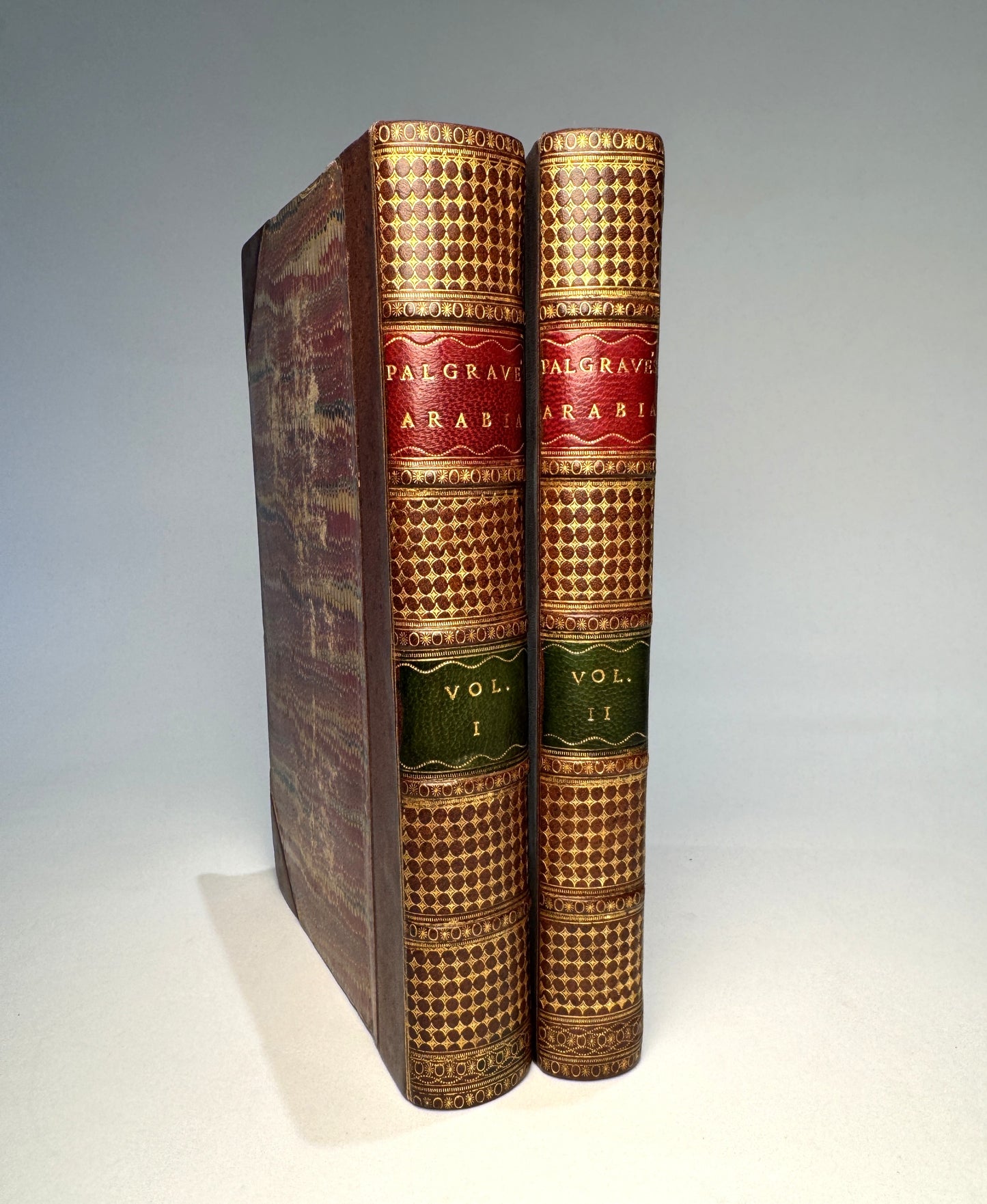 Narrative of a Year's Journey through Central and Eastern Arabia (1862-63) - William Gifford Palgrave, 2 Volumes, Leather-Bound with Folding Maps & Autograph Letter Signed