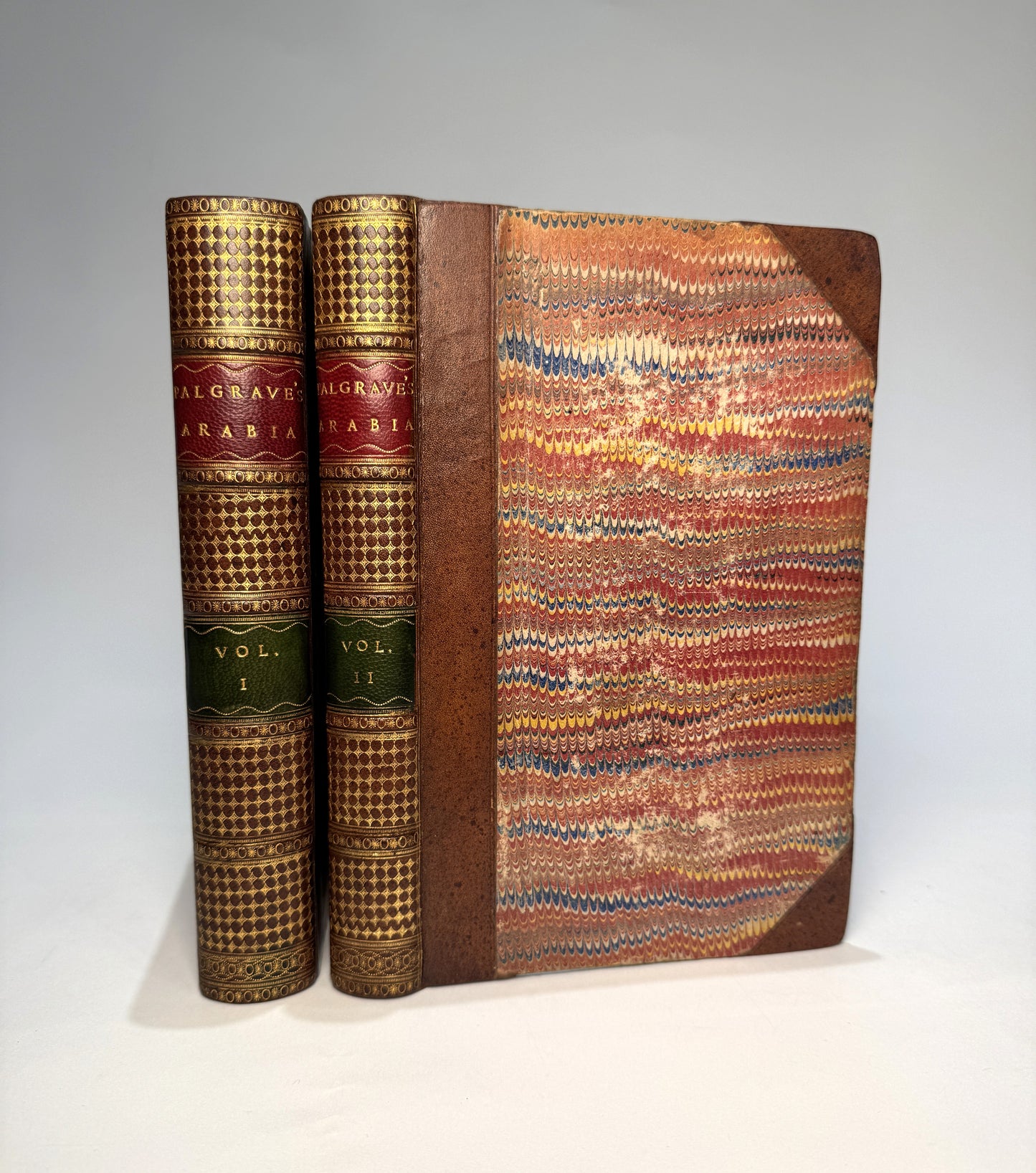 Narrative of a Year's Journey through Central and Eastern Arabia (1862-63) - William Gifford Palgrave, 2 Volumes, Leather-Bound with Folding Maps & Autograph Letter Signed