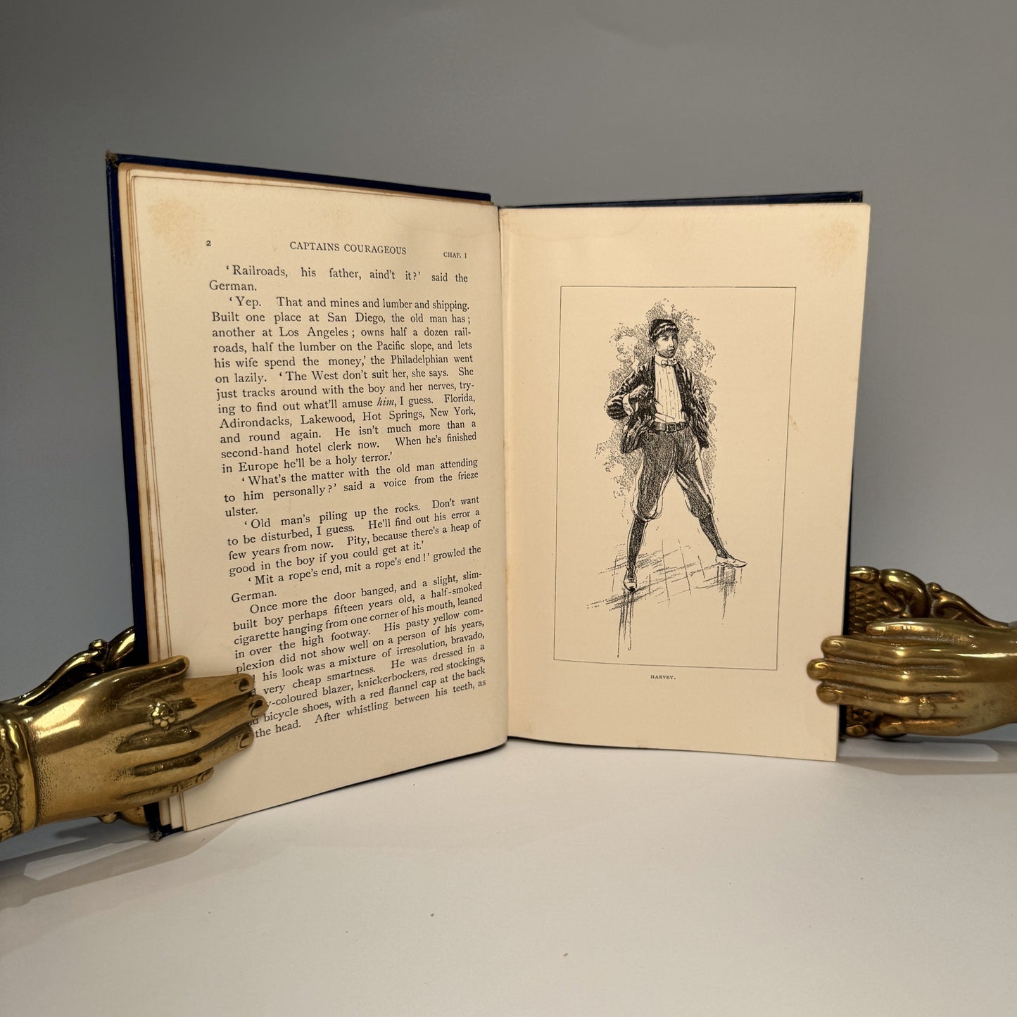 Captains Courageous. The Story of the Grand Banks. A Novel. With Illustrations by I.W. Taber. By Rudyard Kipling