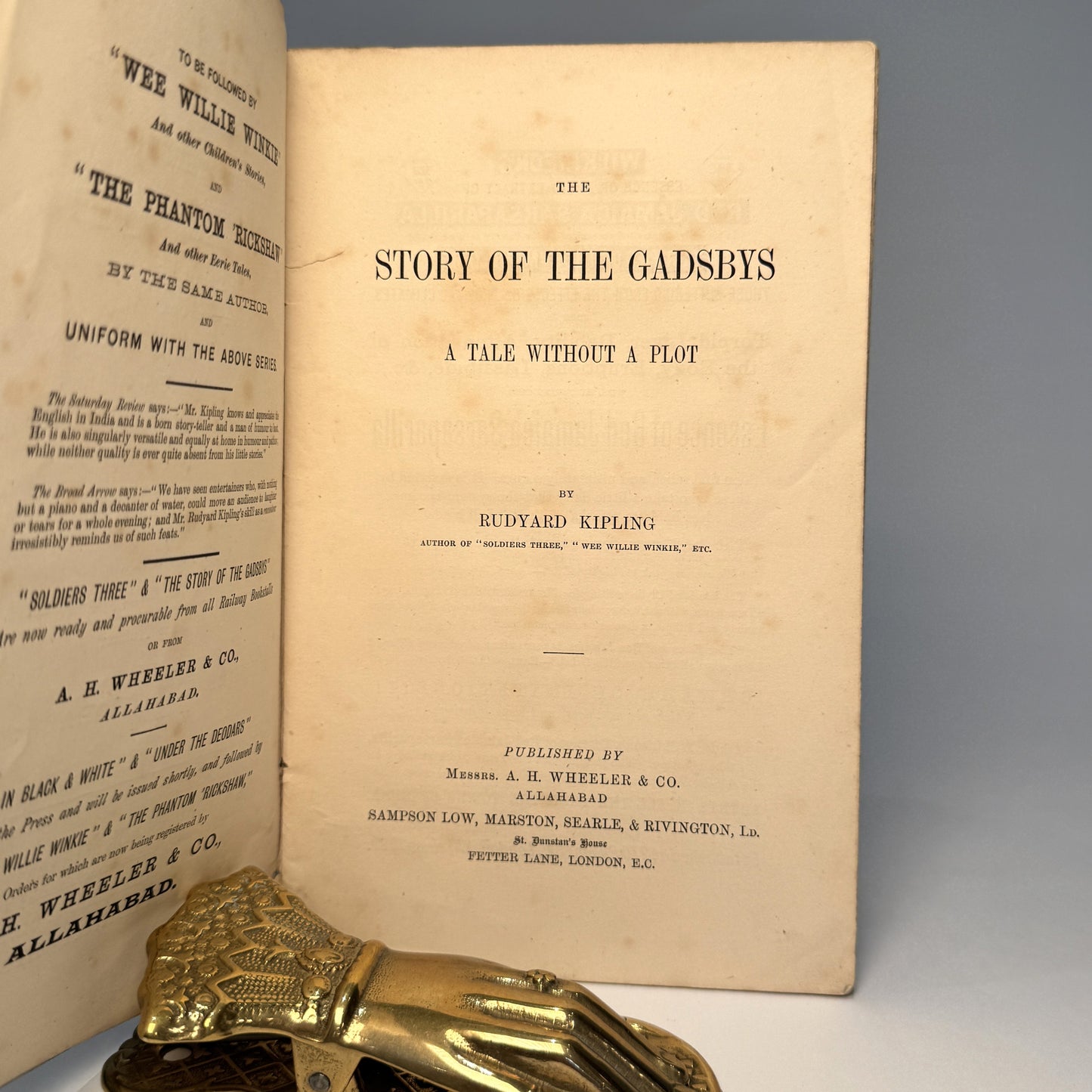 The Story of the Gadsbys. A Tale Without a Plot by Rudyard Kipling - Indian Railway Library