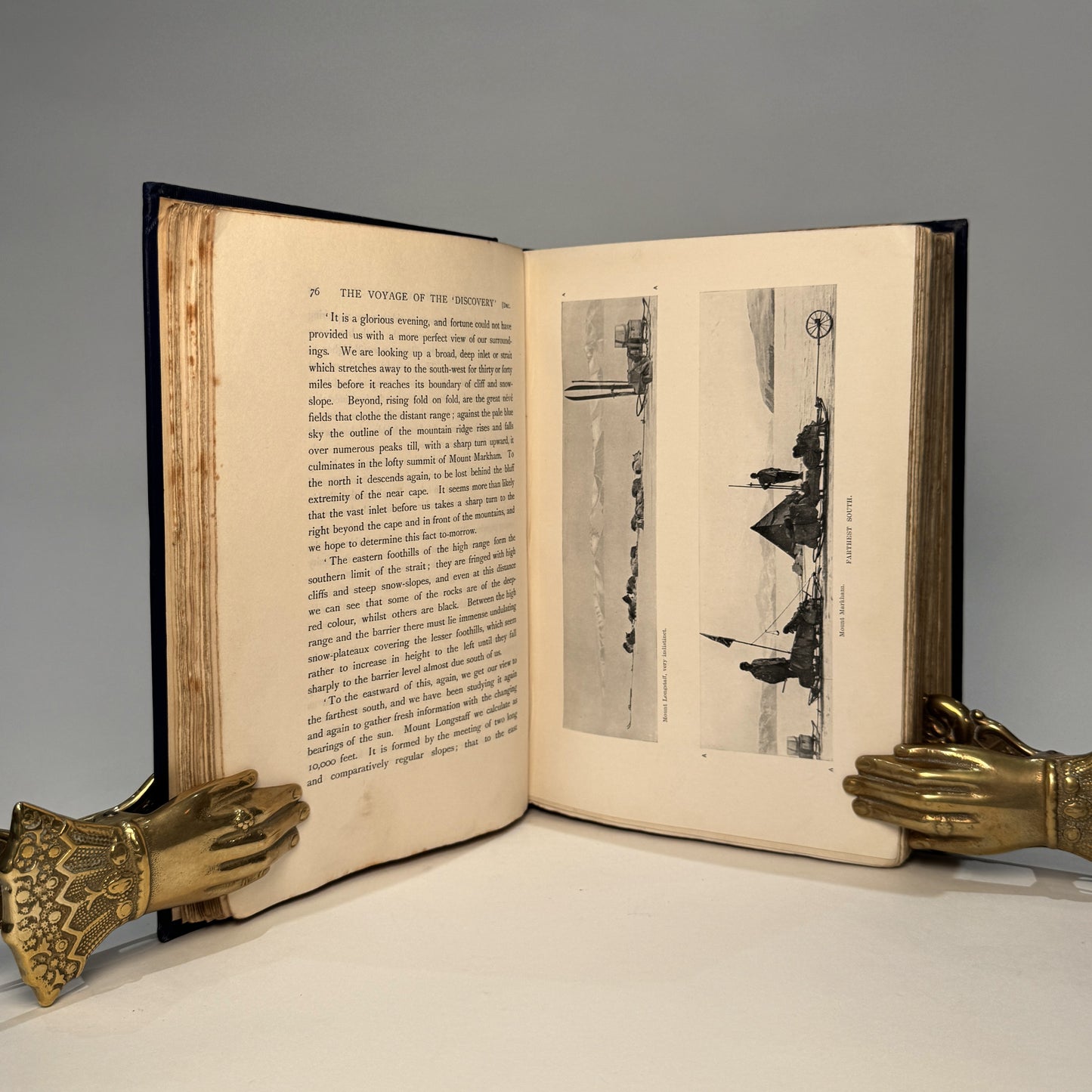 Captain Robert F. Scott – The Voyage of the Discovery (1905). First Edition, One of 1,000 Copies, Complete in Two Volumes, Original Gilt-Decorated Cloth