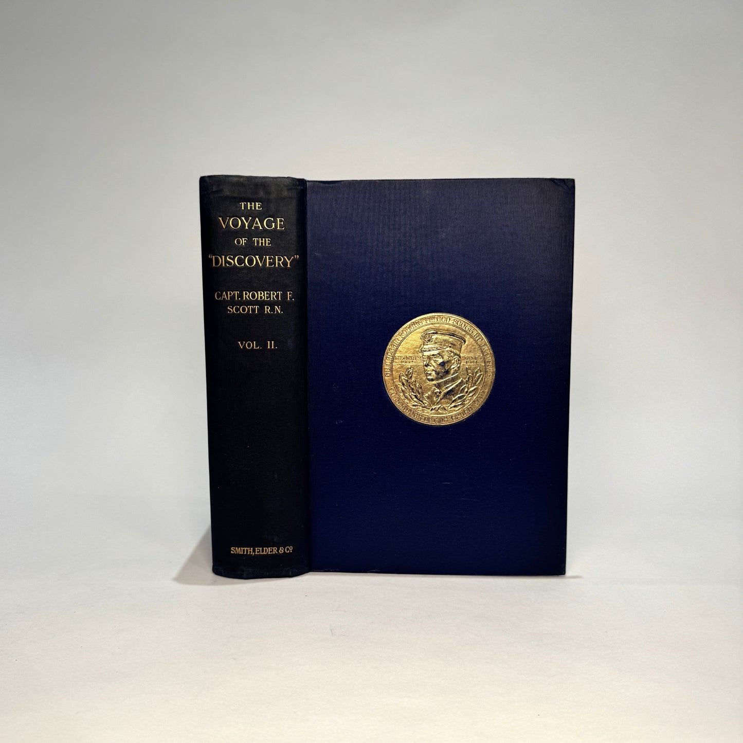 Captain Robert F. Scott – The Voyage of the Discovery (1905). First Edition, One of 1,000 Copies, Complete in Two Volumes, Original Gilt-Decorated Cloth