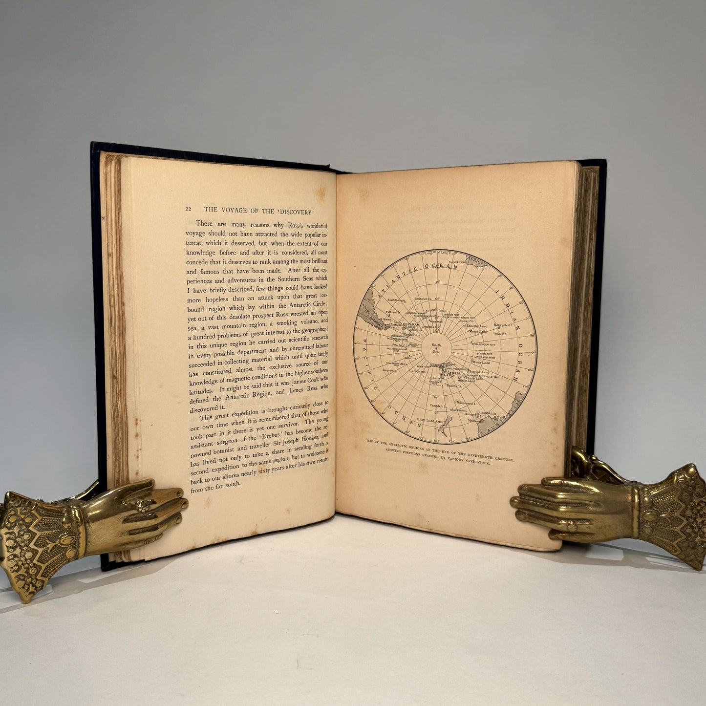 Captain Robert F. Scott – The Voyage of the Discovery (1905). First Edition, One of 1,000 Copies, Complete in Two Volumes, Original Gilt-Decorated Cloth