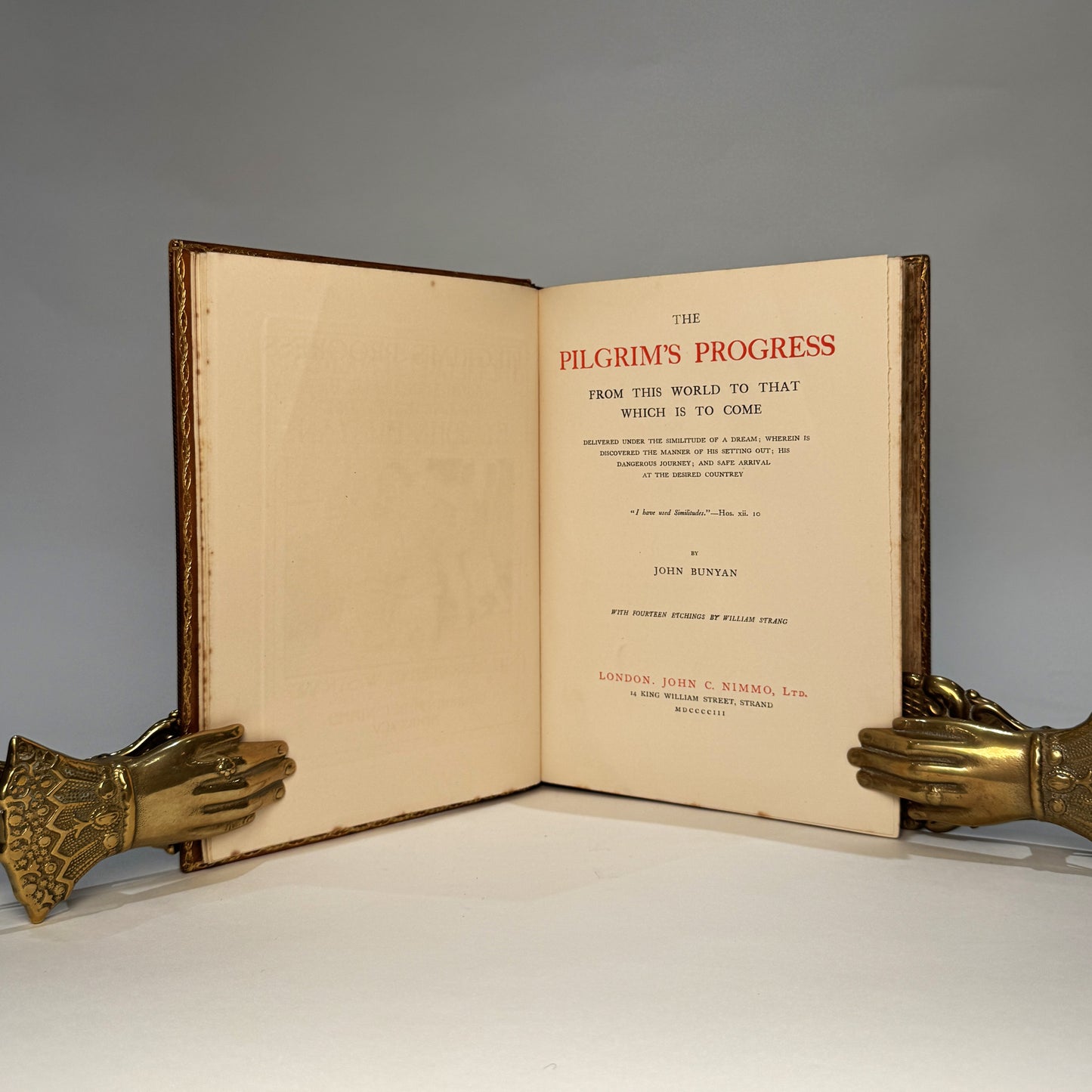 The Pilgrim’s Progress – John Bunyan – Nimmo 1890s Edition in Riviere & Son Full Polished Calf Binding