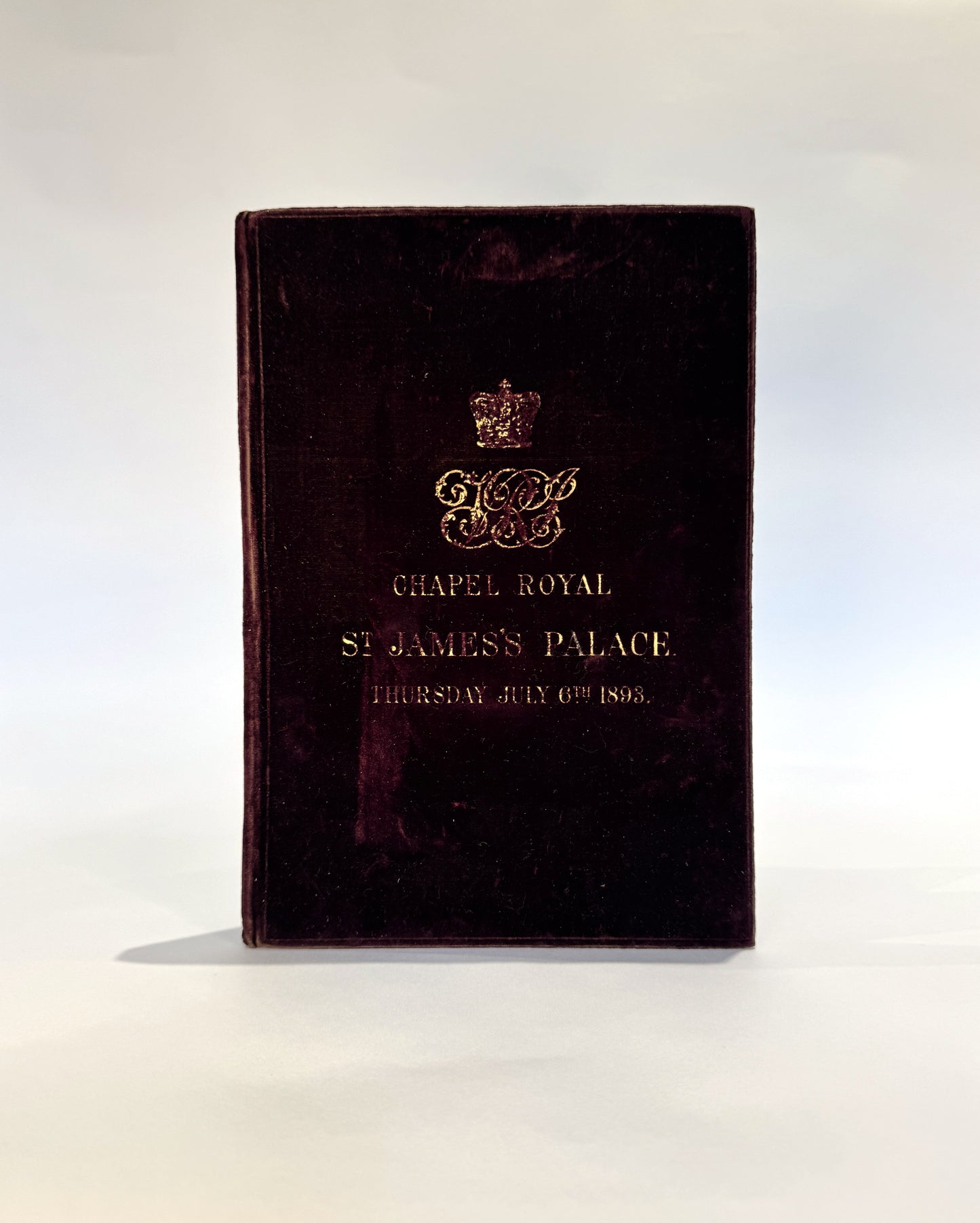 Original 1893 Royal Wedding Order of Service - King George V & Queen Mary - Purple Velvet Binding