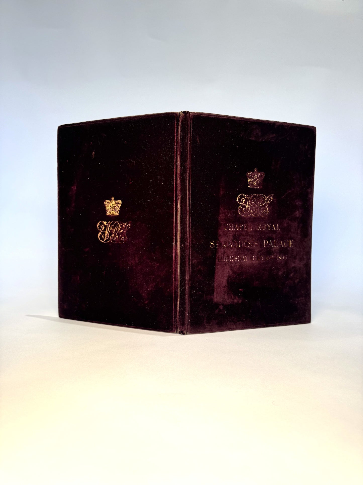Original 1893 Royal Wedding Order of Service - King George V & Queen Mary - Purple Velvet Binding