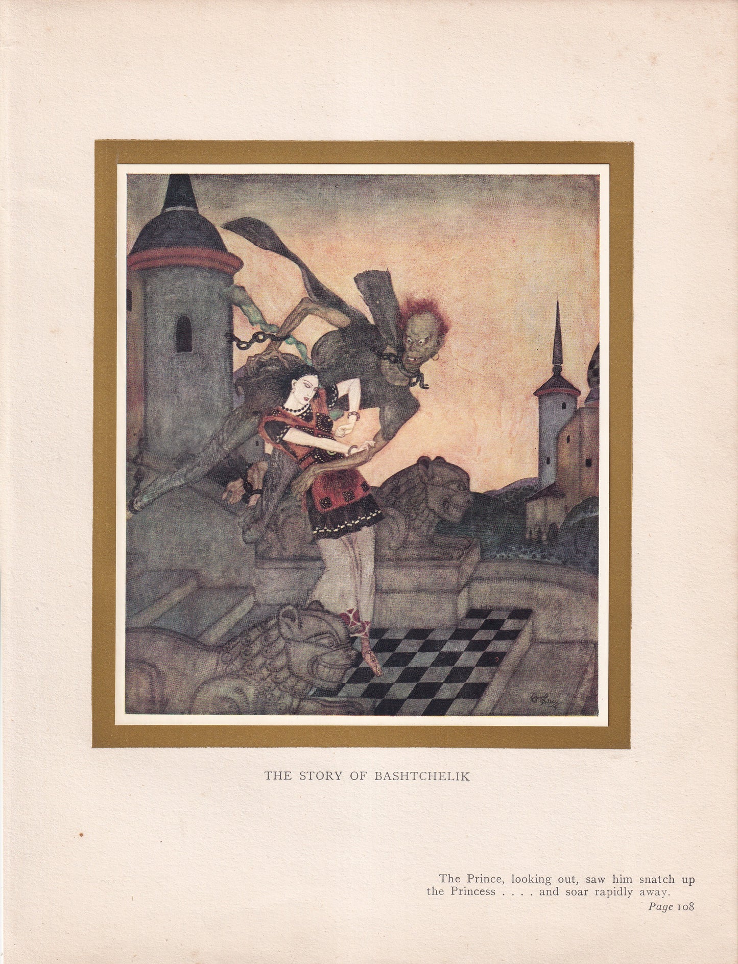 Bashtchelik (Or, Real Steel) - original 1916 Edmund Dulac Fairy-Book colour plate