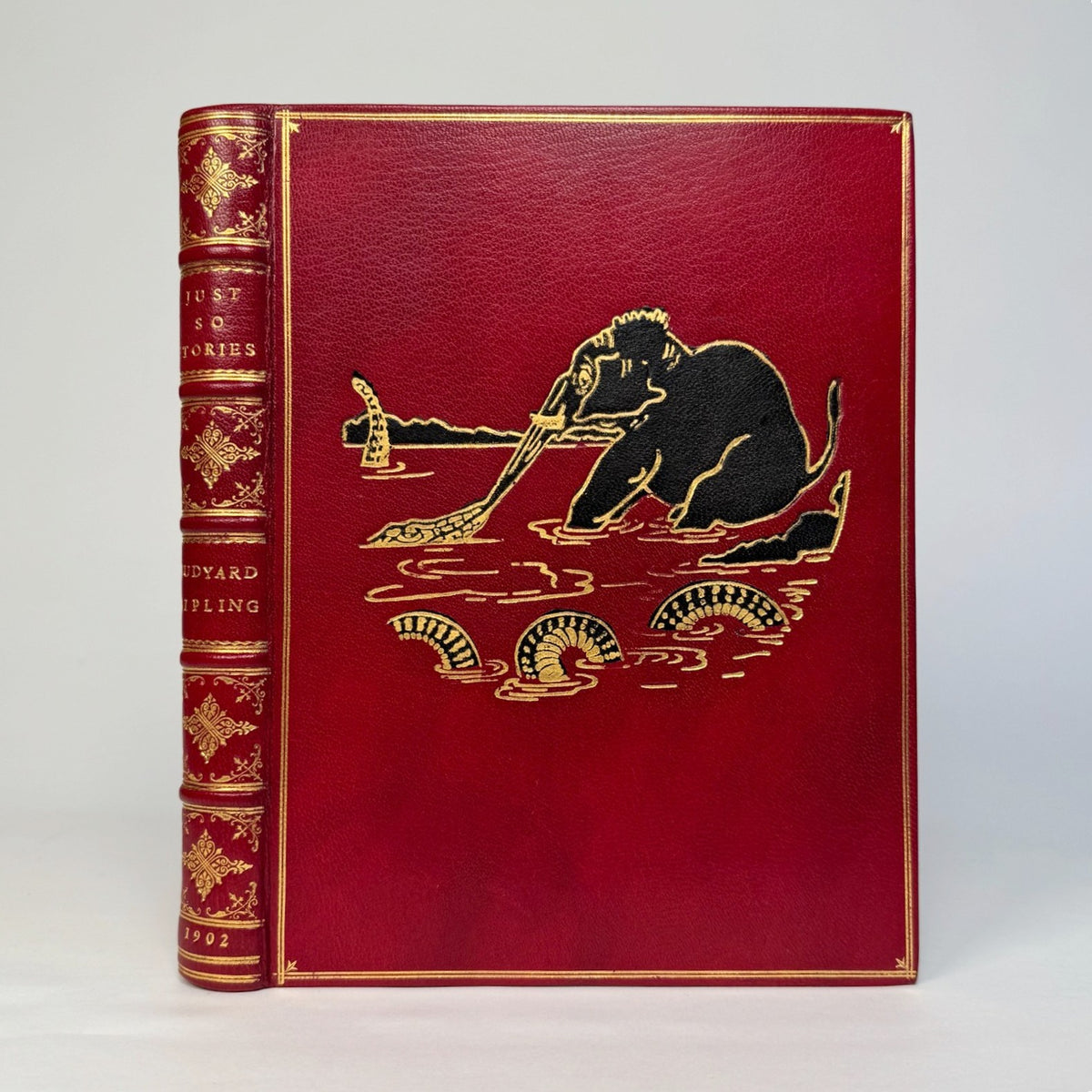 Just So Stories by Rudyard Kipling - Fine Red Morocco with Elephant Onlay