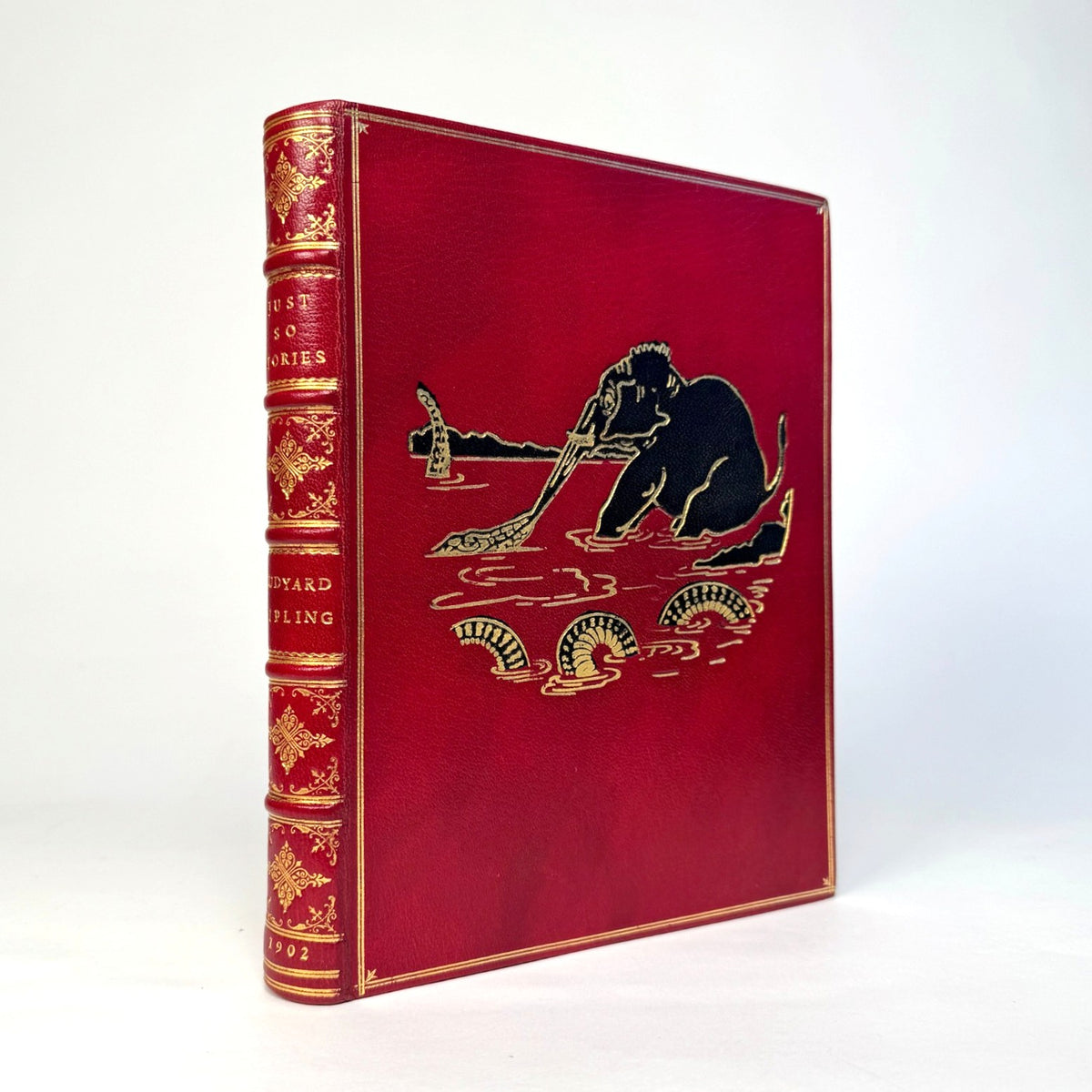 Just So Stories by Rudyard Kipling - Fine Red Morocco with Elephant Onlay