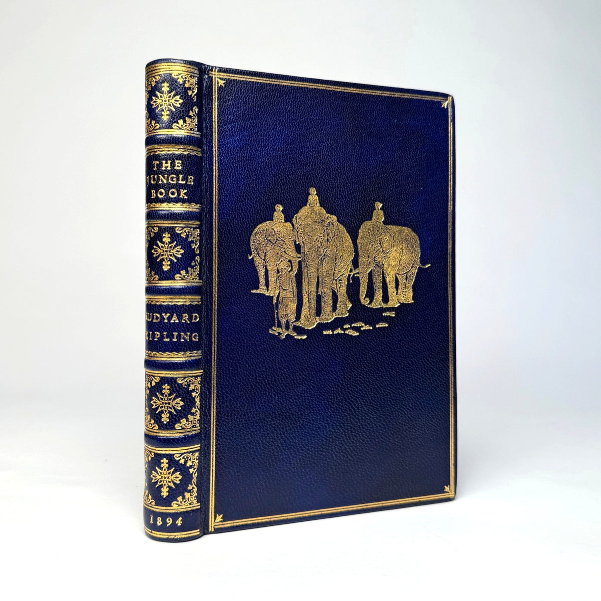 The Jungle Book by Rudyard Kipling - Fine Navy Morocco with Gilt Elephants