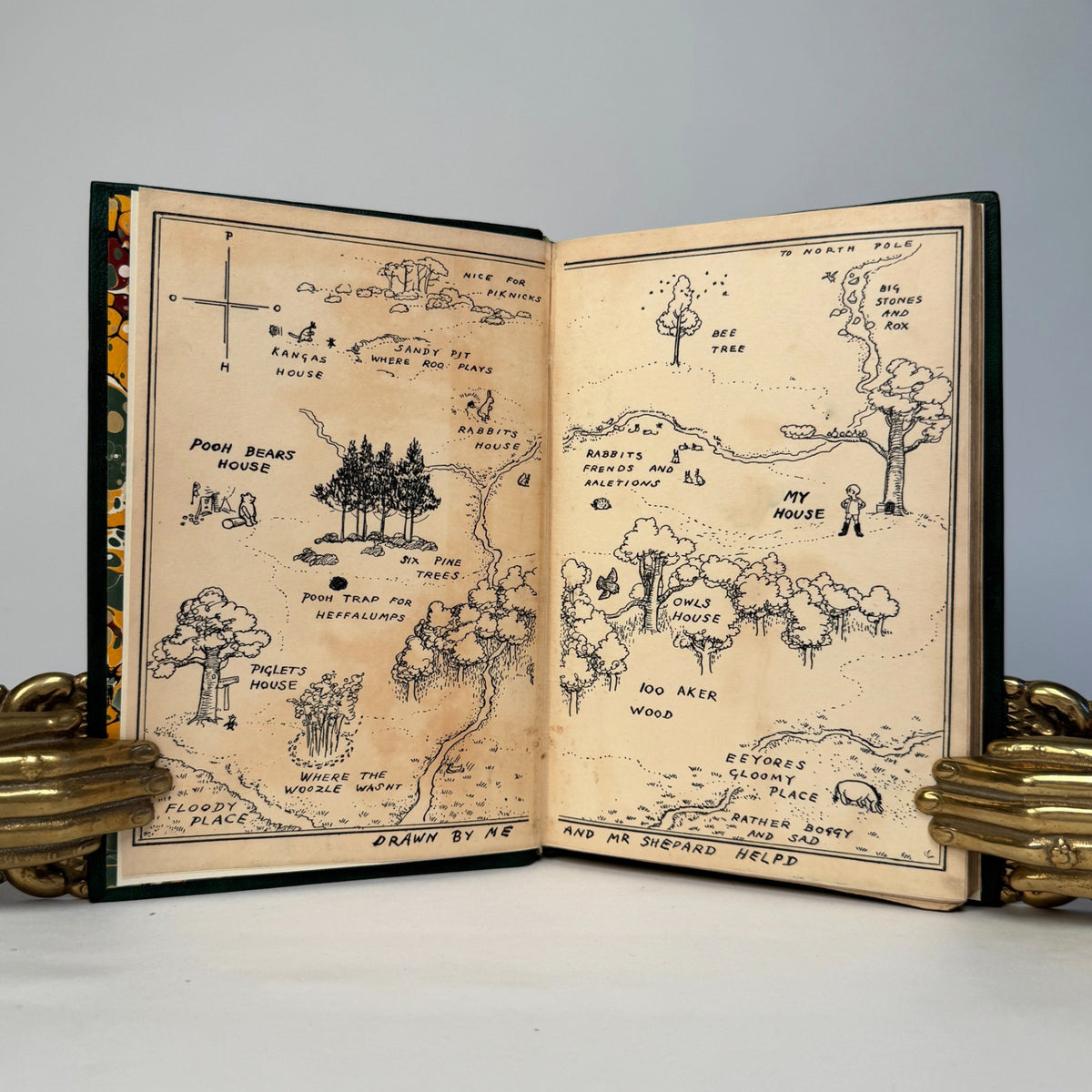 Winnie-the-Pooh by A. A. Milne - Richly Gilt Green Morocco Binding