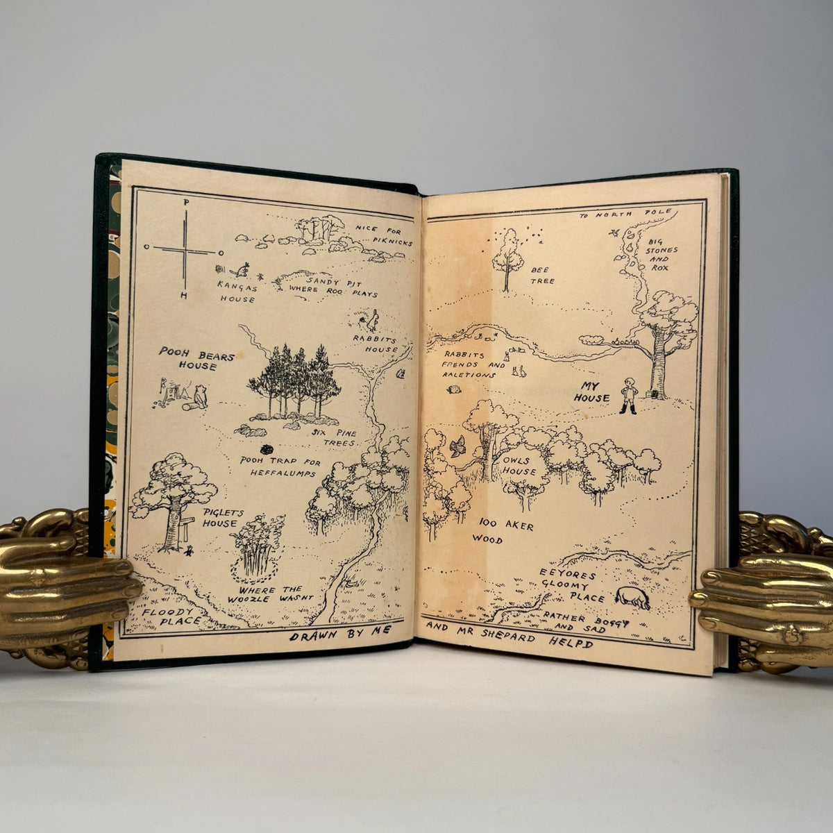 Winnie-the-Pooh by A. A. Milne - Magnificent Gilt Green Morocco Binding