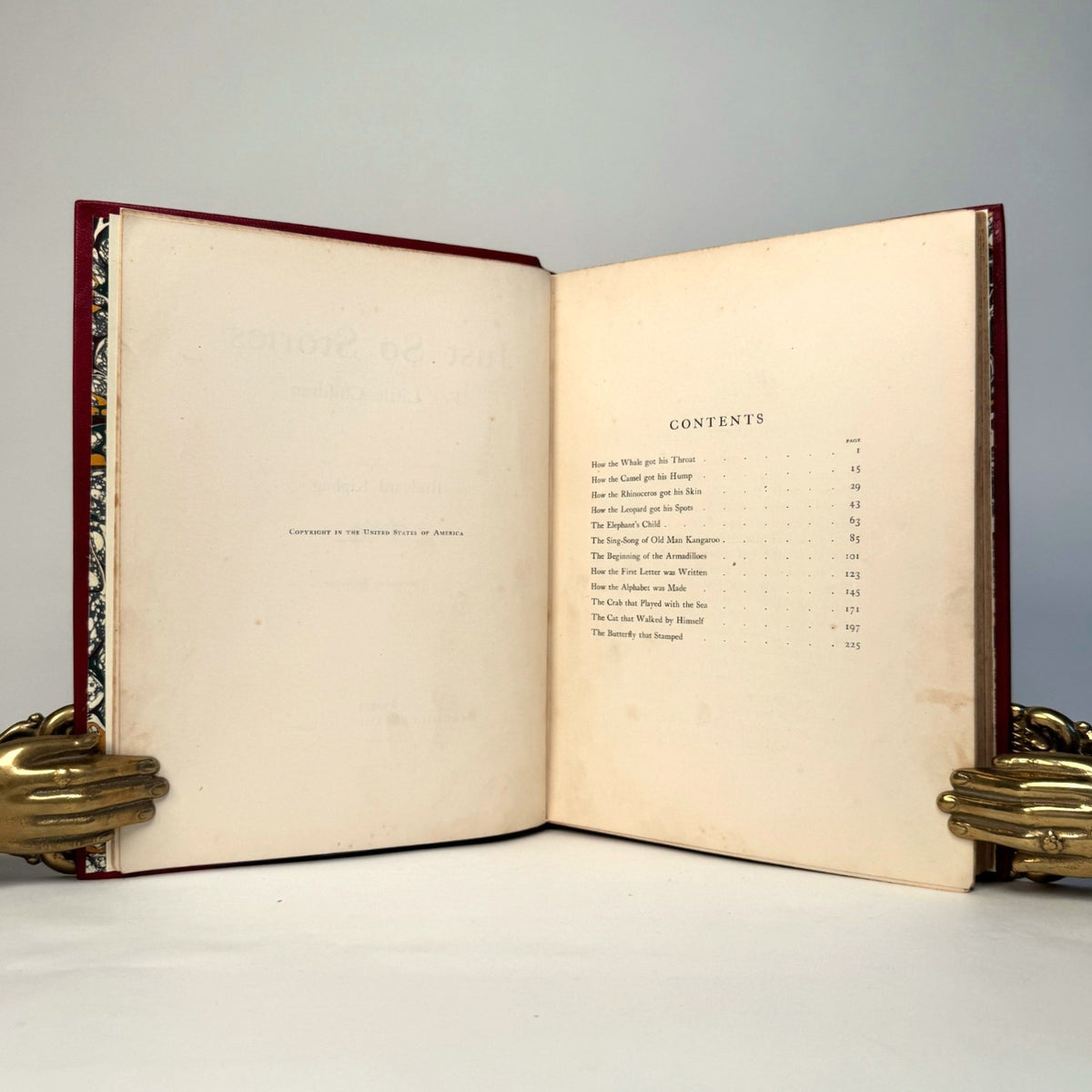 Just So Stories by Rudyard Kipling - Fine Red Morocco with Elephant Onlay