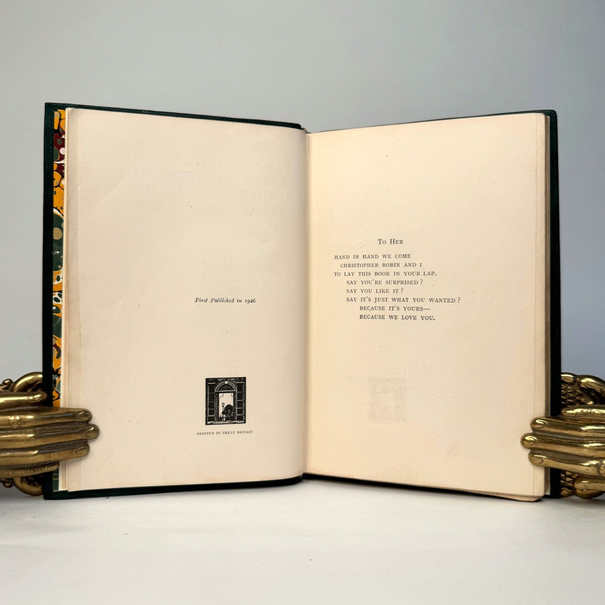 Winnie-the-Pooh by A. A. Milne - Richly Gilt Green Morocco Binding