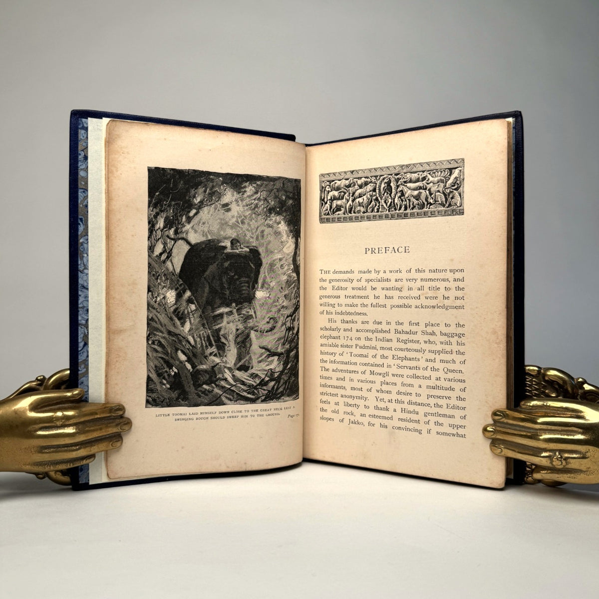 The Jungle Book by Rudyard Kipling - Fine Navy Morocco with Gilt Elephants