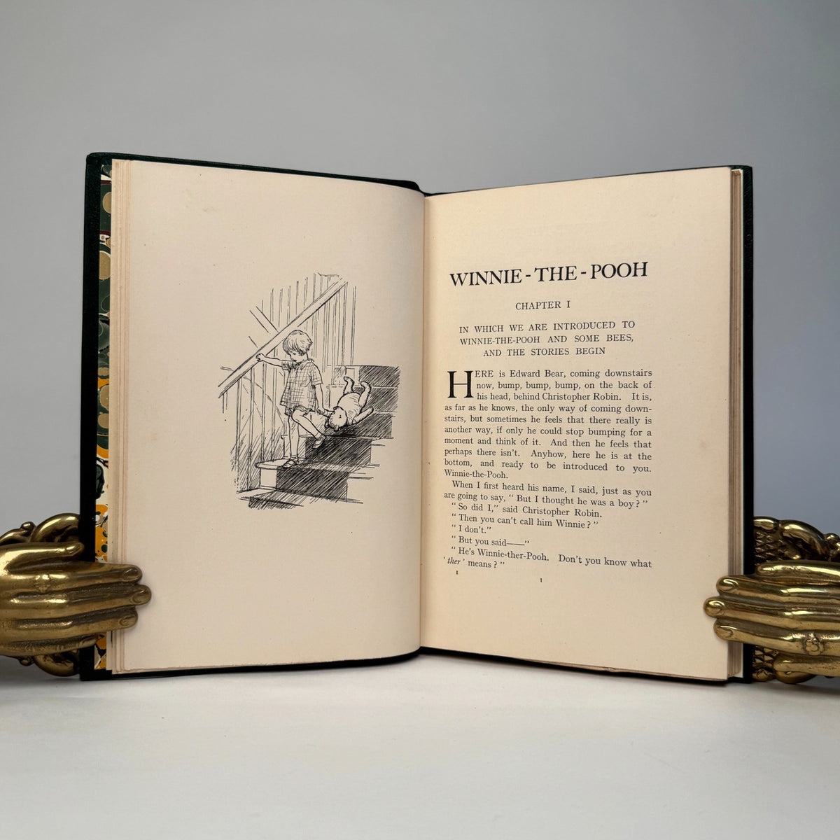 Winnie-the-Pooh by A. A. Milne - Magnificent Gilt Green Morocco Binding