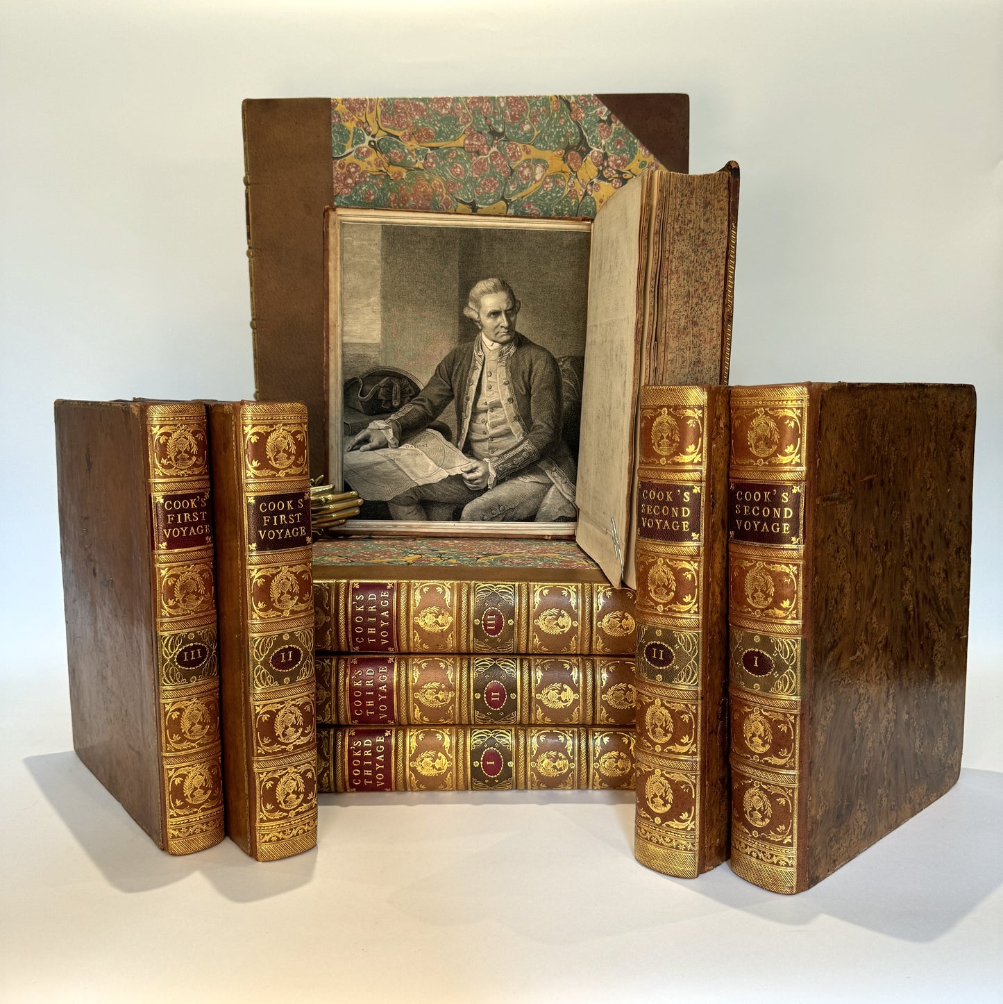 Captain Cook's Three Voyages: First Edition Set (1773-1784) with Atlas
