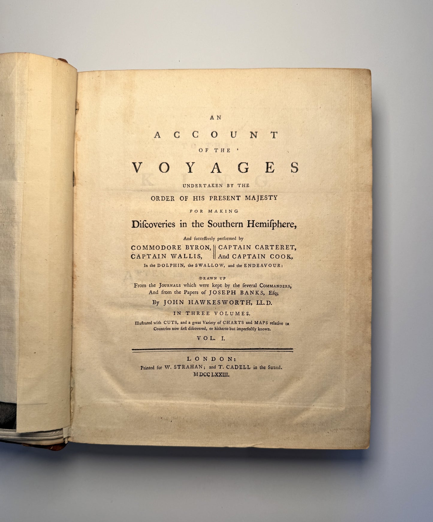 Captain Cook's Three Voyages: First Edition Set (1773-1784) with Atlas