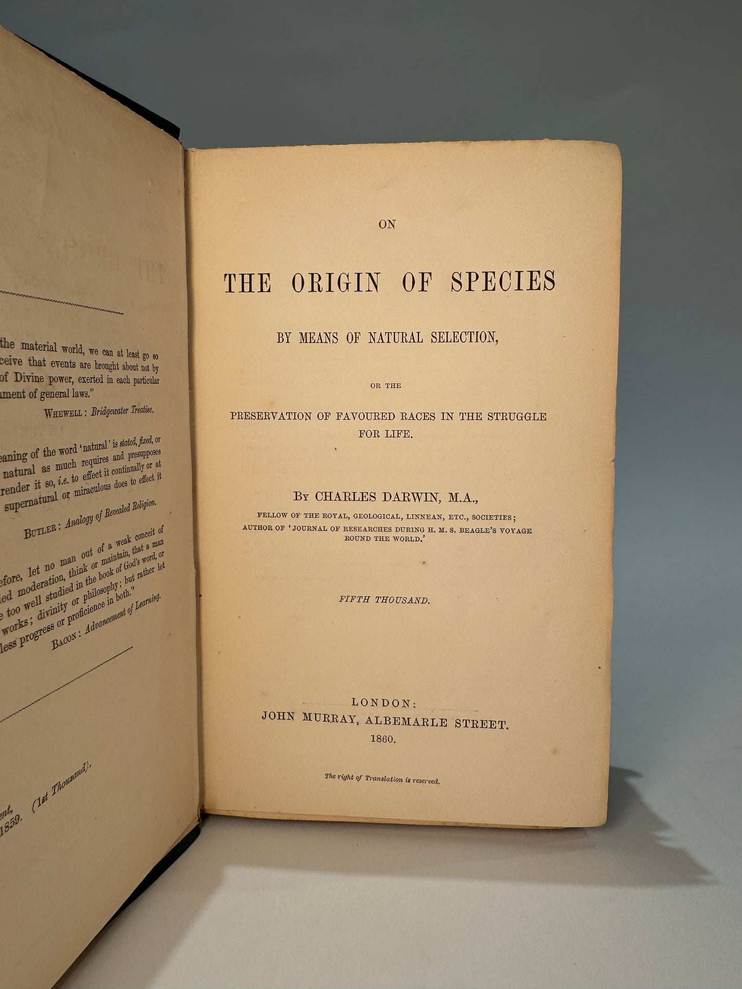 On The Origin of Species by Charles Darwin