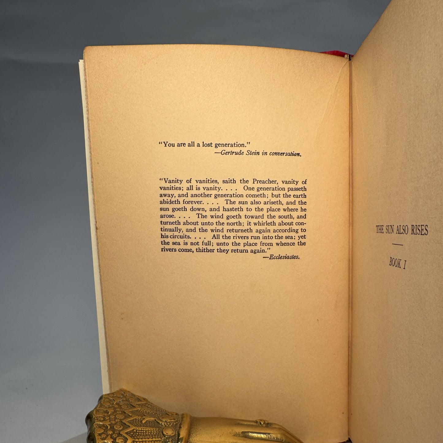 Ernest Hemingway - The Sun Also Rises, 1926 - Susan Myrick's First Issue Copy in Morocco