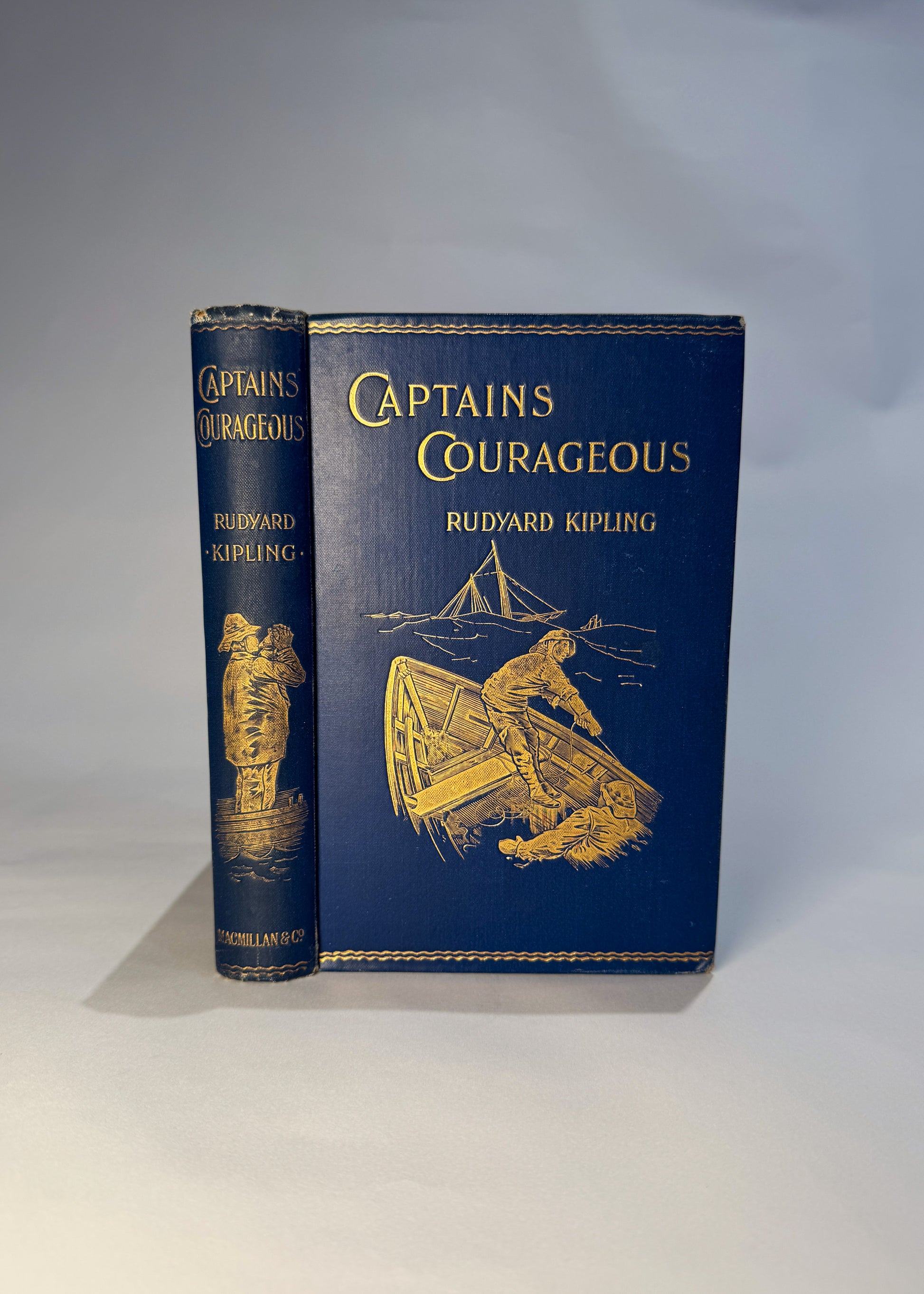 Captains Courageous, Rudyard Kipling, First English Edition, 1897 Edition, Macmillan & Co.
Illustrated by I.W. Taber
Grand Banks
Gloucester Massachusetts
American Literature
Classic Literature