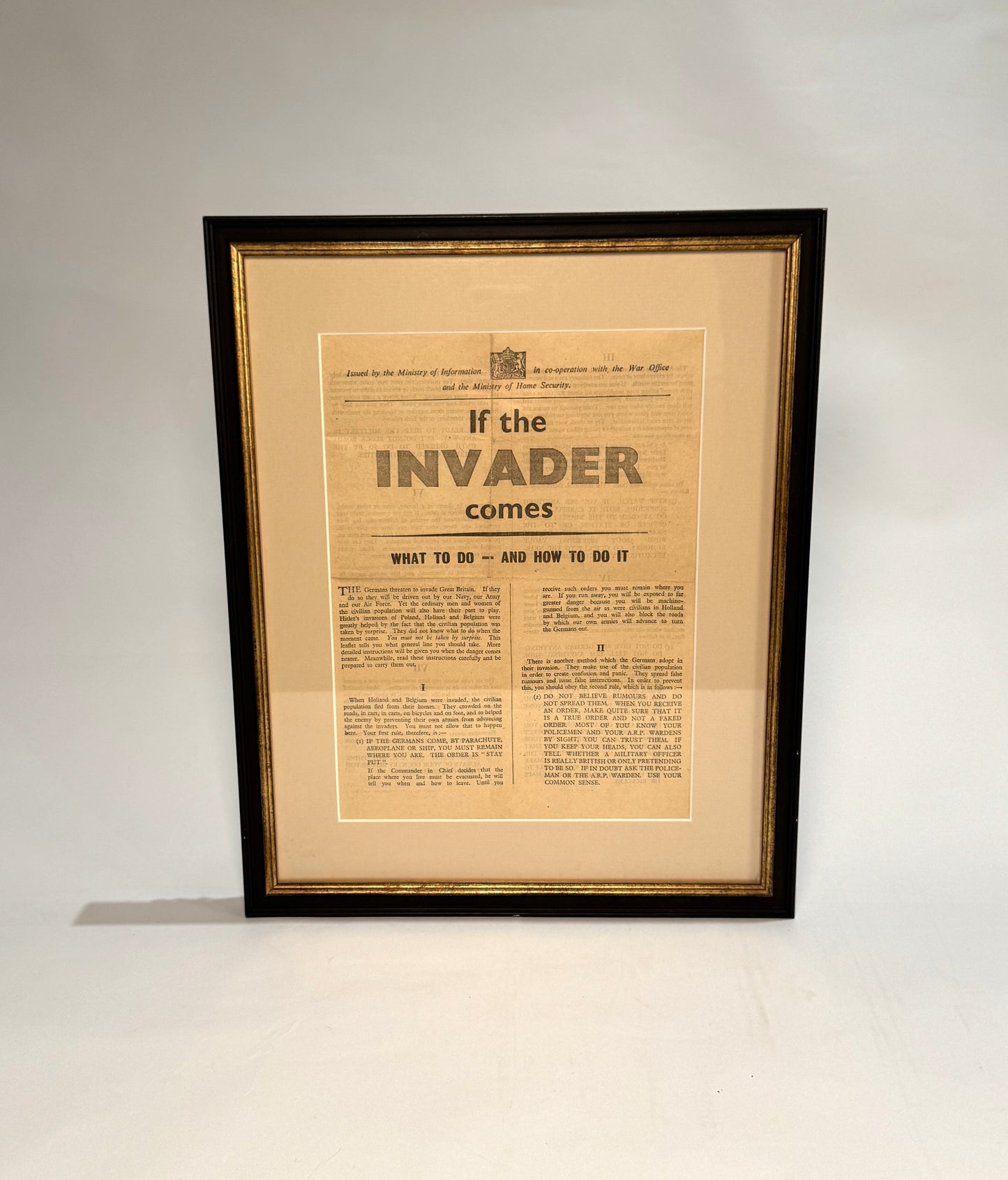 CHURCHILL, Winston S. Beating the Invader. A message from the Prime Minister. [together with] If The Invader Comes.