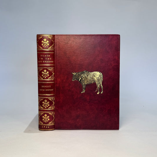 Ernest Hemingway - Death in the Afternoon in Fine Red Morocco Binding with Gilt Bull