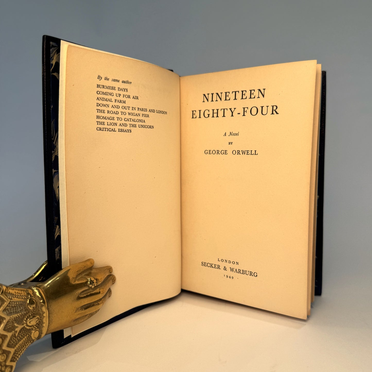George Orwell - Nineteen Eighty-Four, 1949 - First Edition, First Impression - Navy Morocco Design Binding
