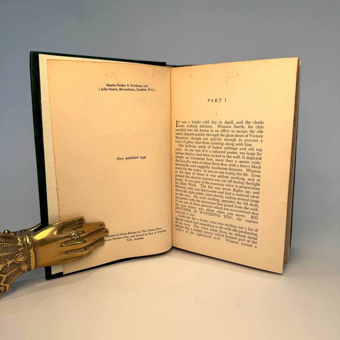 George Orwell - Nineteen Eighty-Four, 1949 - First Edition, First Impression - Bespoke Royal Green Morocco Design Binding