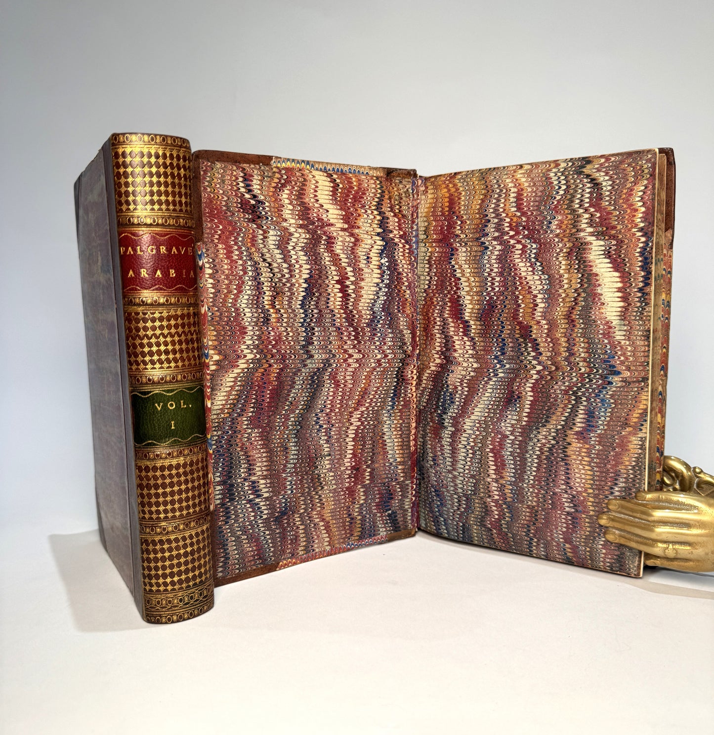 Narrative of a Year's Journey through Central and Eastern Arabia (1862-63) - William Gifford Palgrave, 2 Volumes, Leather-Bound with Folding Maps & Autograph Letter Signed