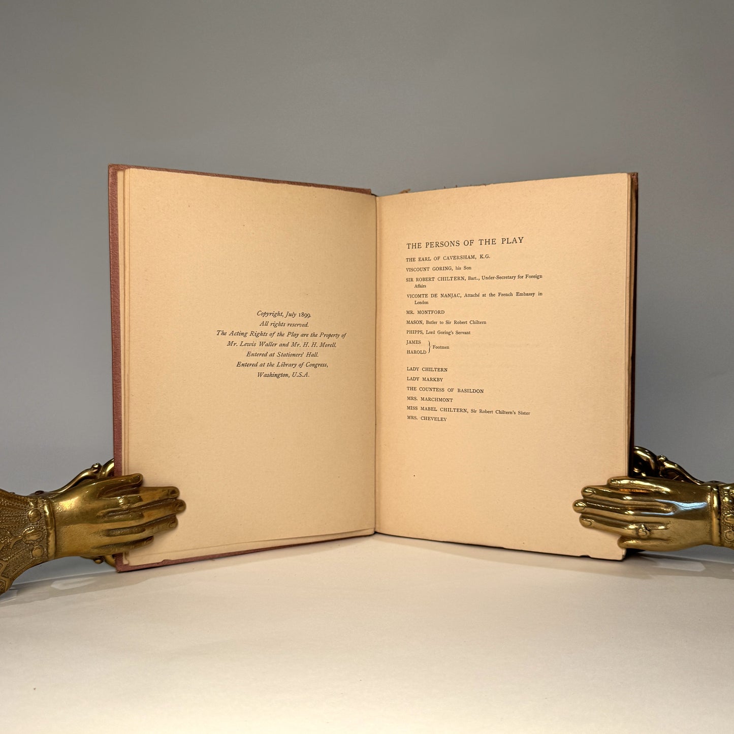 An Ideal Husband. Oscar Wilde. First Edition, Trade Issue. Leonard Smithers & Co., London, 1899. Original Publisher’s Cloth