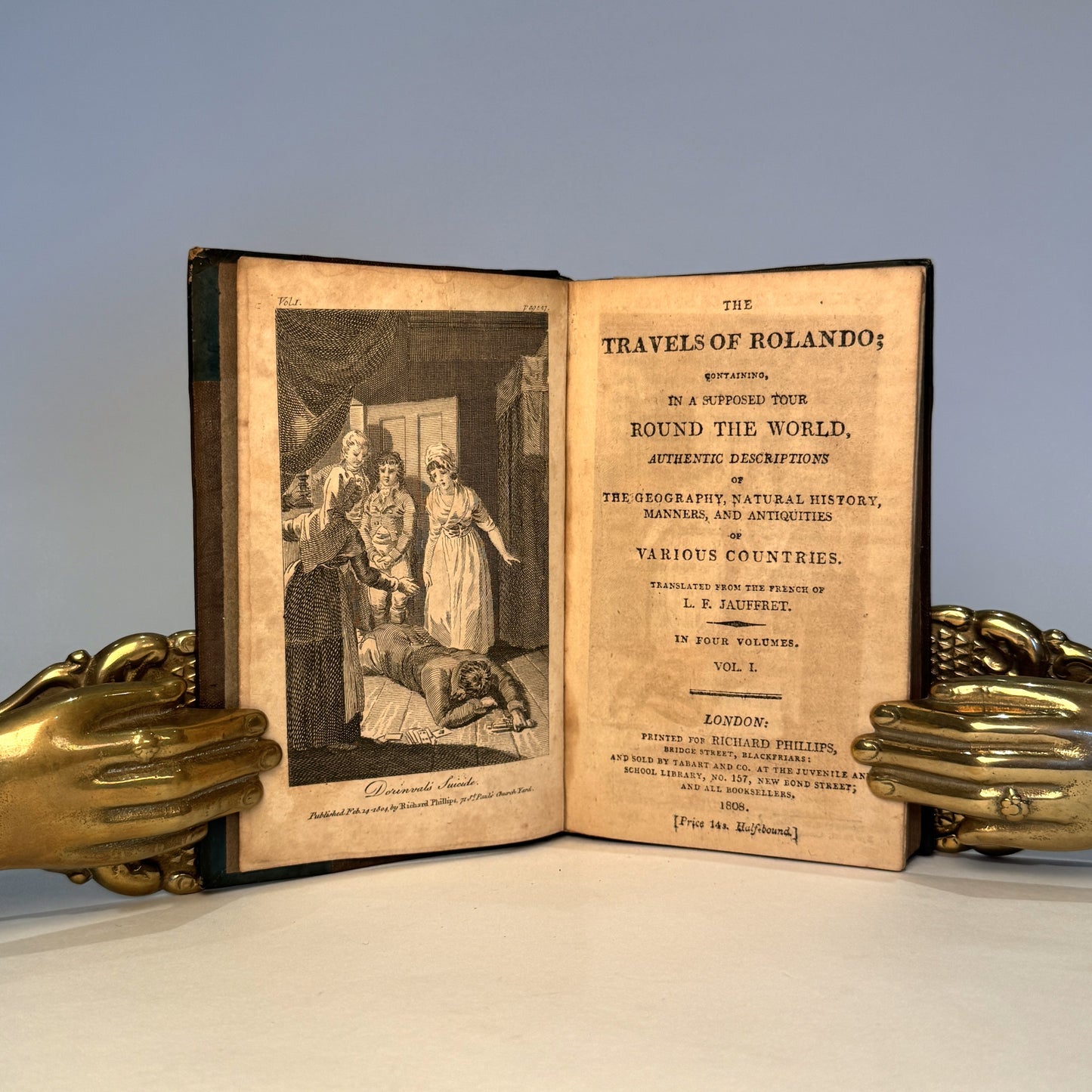 Travels of Rolando by L.F Jauffret. 1808 - Complete in Four Volumes - With Map of Africa