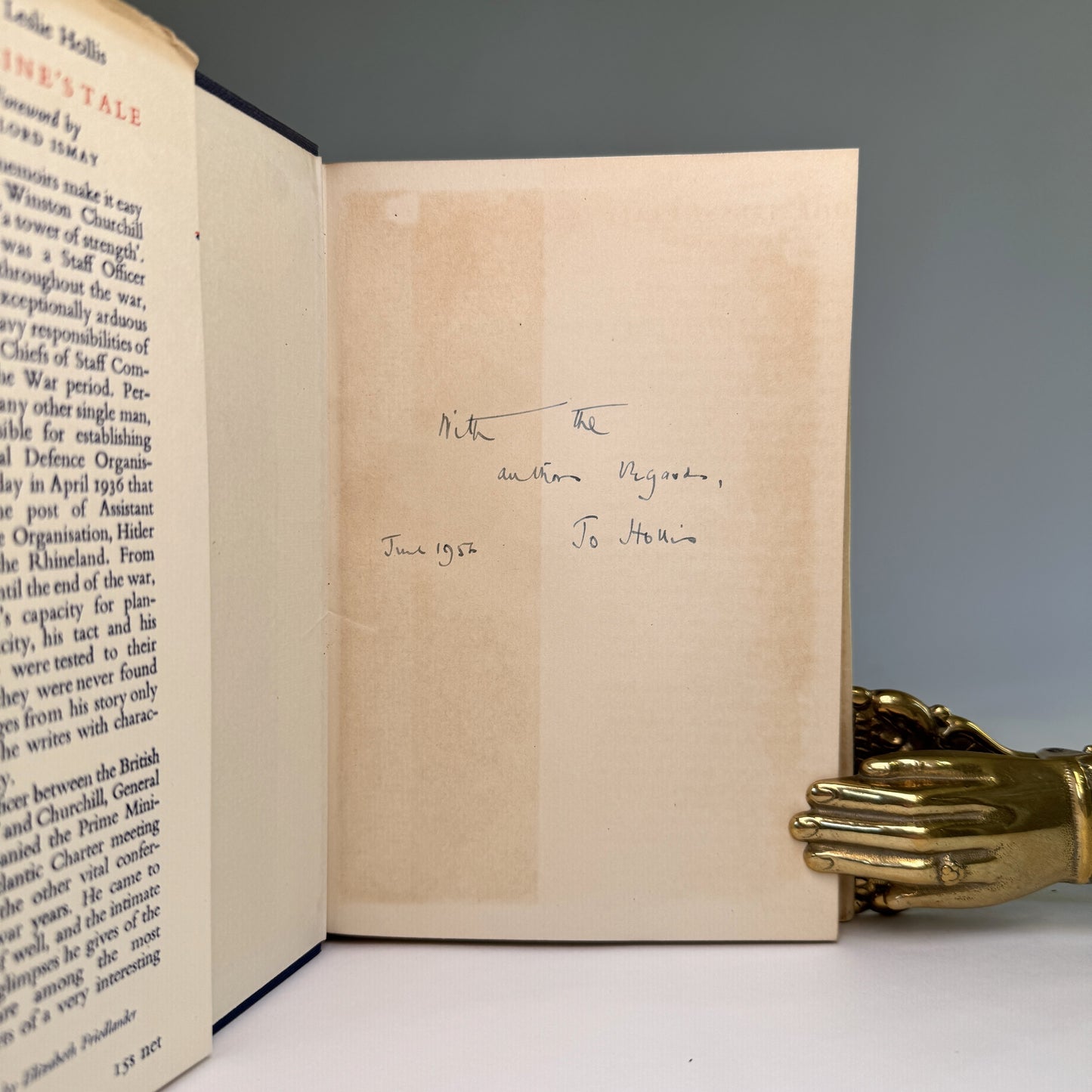 One Marine’s Tale - Leslie Hollis - First Edition Presentation Copy to Air Chief Marshal Sir Charles Portal