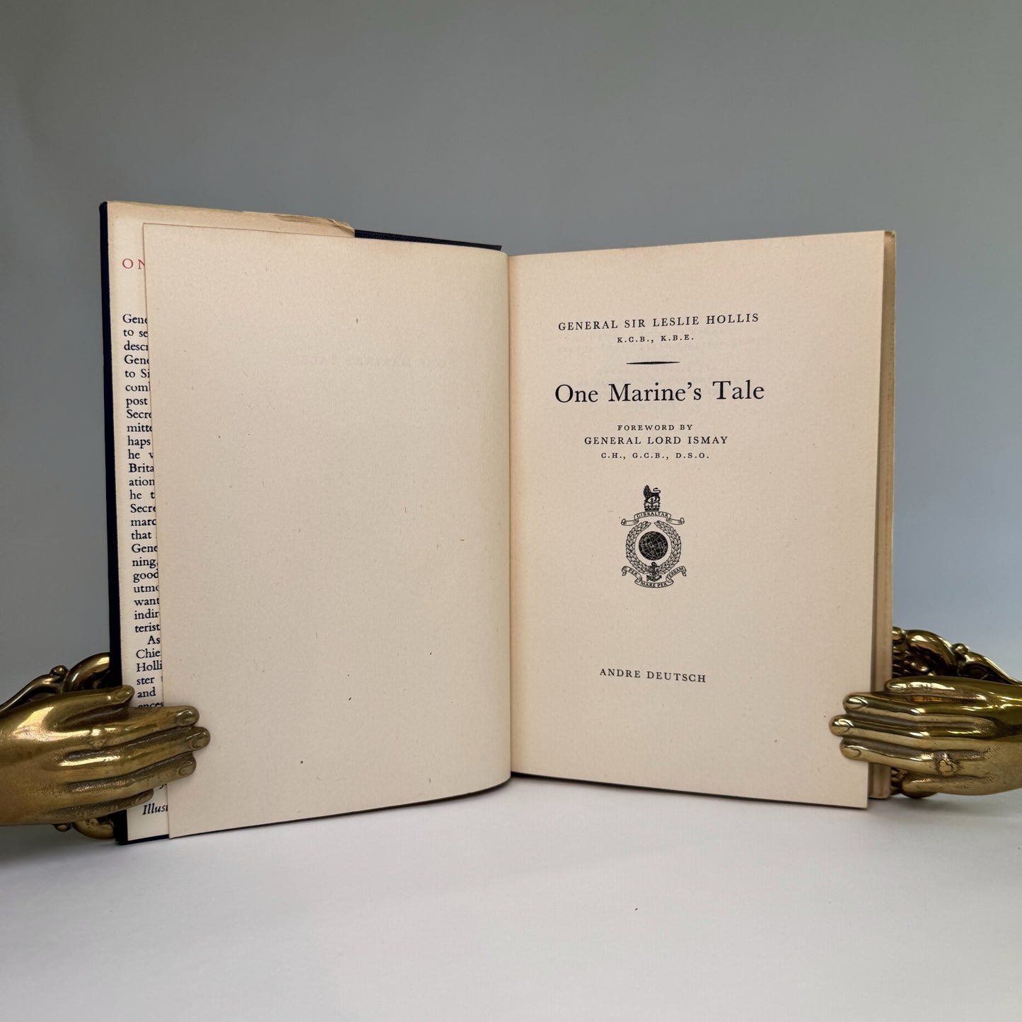 One Marine’s Tale - Leslie Hollis - First Edition Presentation Copy to Air Chief Marshal Sir Charles Portal