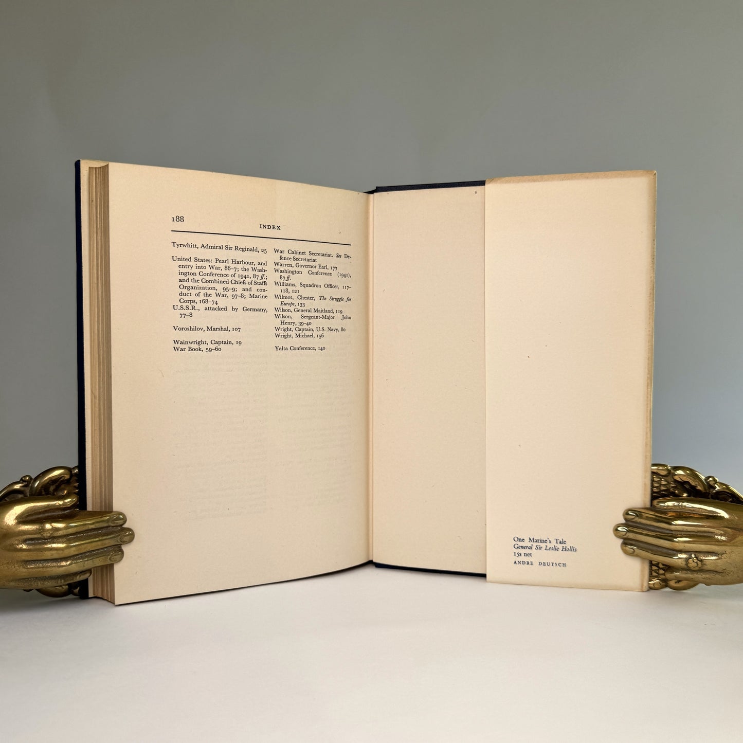 One Marine’s Tale - Leslie Hollis - First Edition Presentation Copy to Air Chief Marshal Sir Charles Portal