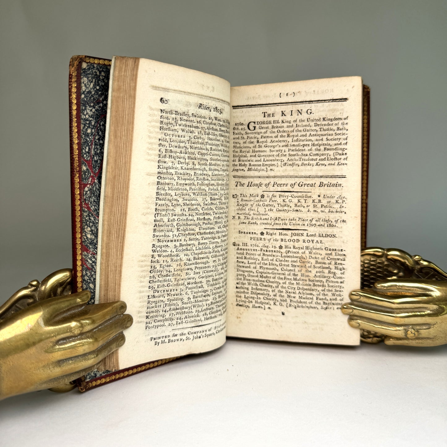 The Royal Kalendar and Rider’s British Merlin for 1803 - Wellesley, Nelson, Cornwallis