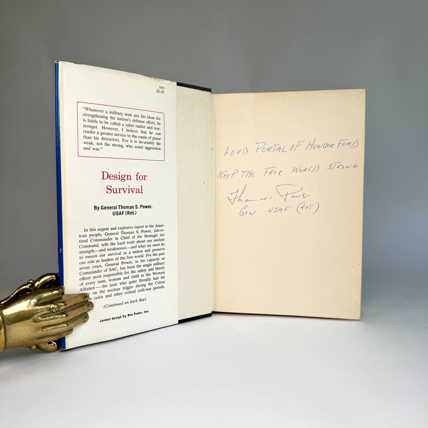 General Power to Air Marshal Portal - Design for Survival, Inscribed Cold War Nuclear Strategy