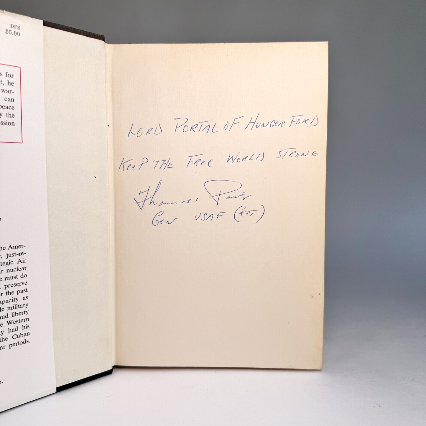 General Power to Air Marshal Portal - Design for Survival, Inscribed Cold War Nuclear Strategy