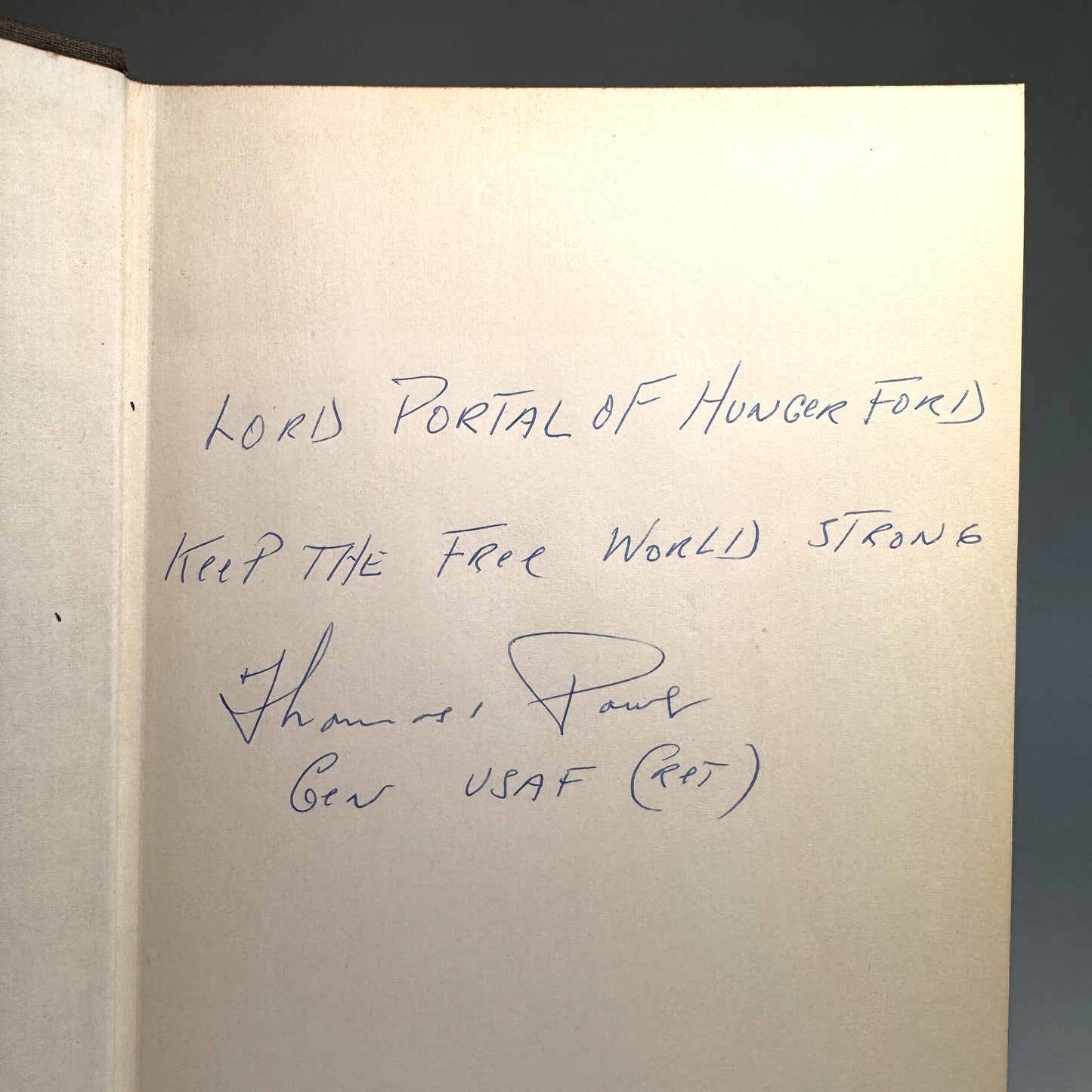 General Power to Air Marshal Portal - Design for Survival, Inscribed Cold War Nuclear Strategy
